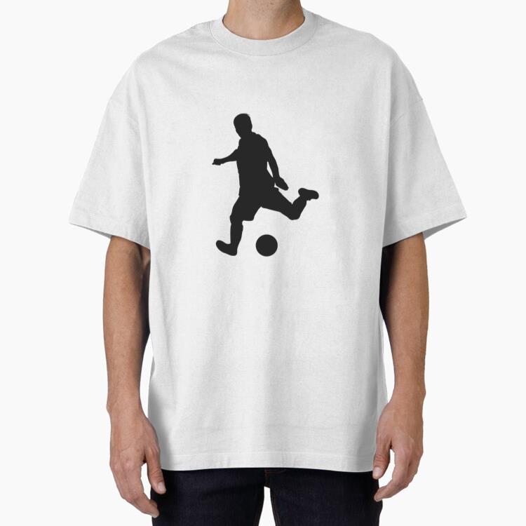 Soccer Player Kicking Ball Oversized T-Shirt 