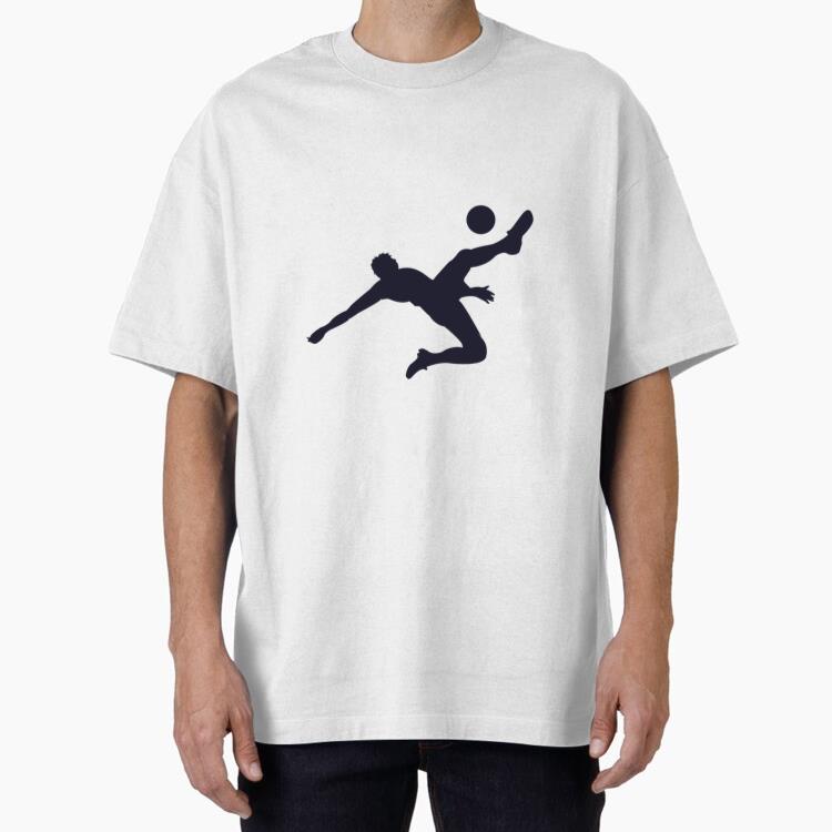 Soccer Player Kicking Silhouette Oversized T-Shirt 