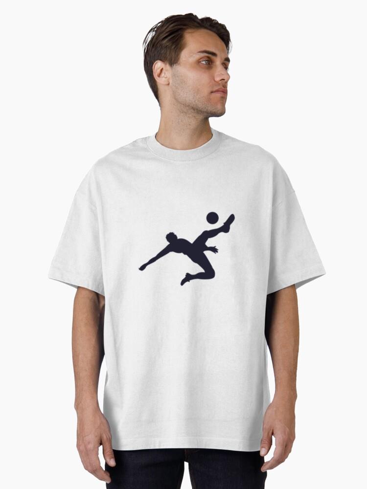 Soccer Player Kicking Silhouette Oversized T-Shirt - Image 2