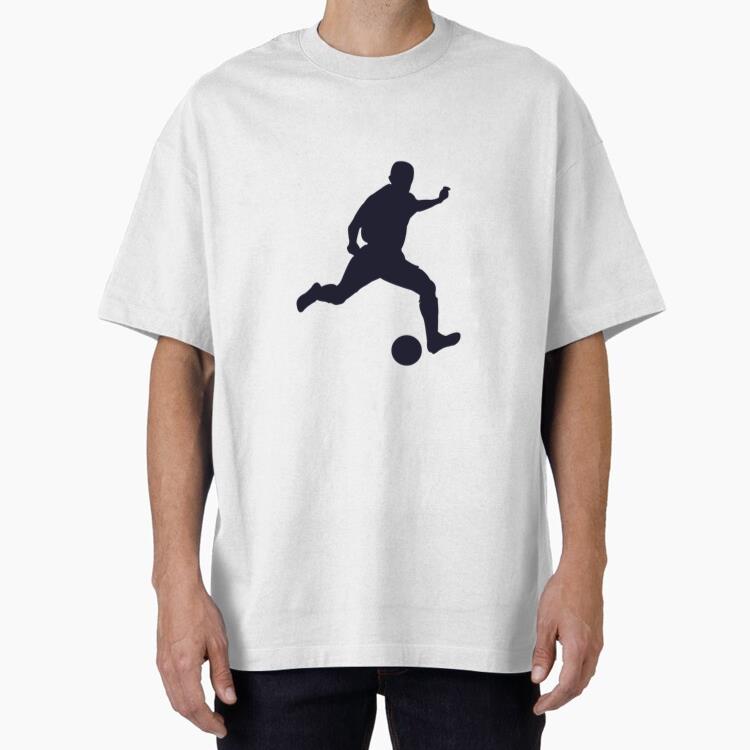 Soccer Player Silhouette Figure Oversized T-Shirt 