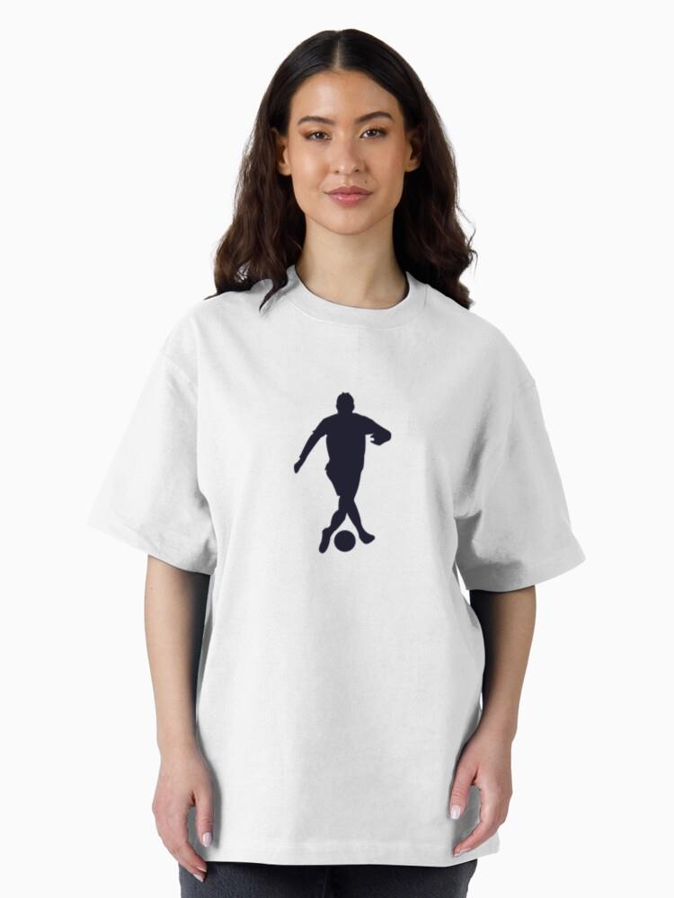 Soccer Player Tackling Silhouette Oversized T-Shirt - Image 3