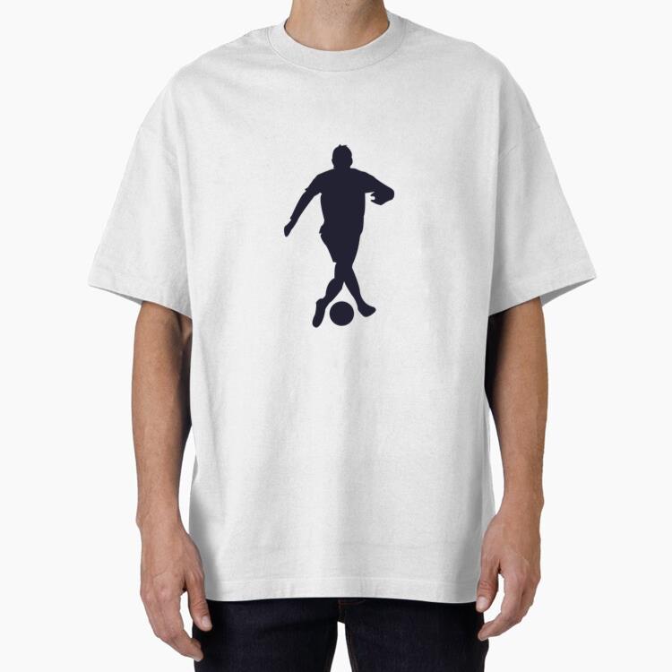 Soccer Player Tackling Silhouette Oversized T-Shirt 