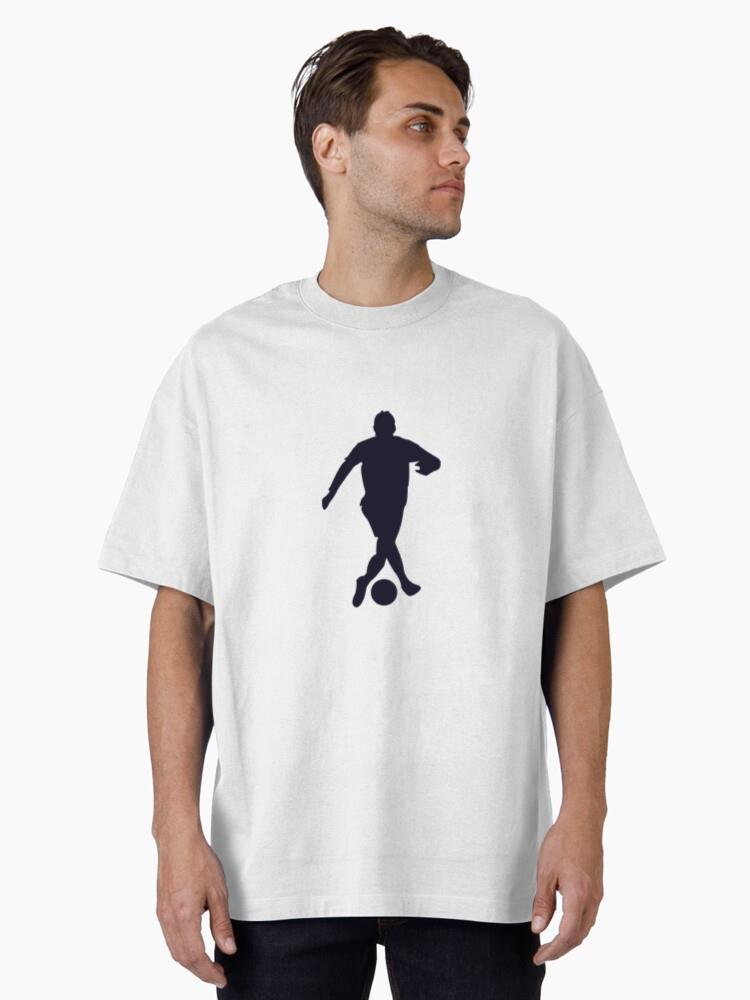 Soccer Player Tackling Silhouette Oversized T-Shirt - Image 2