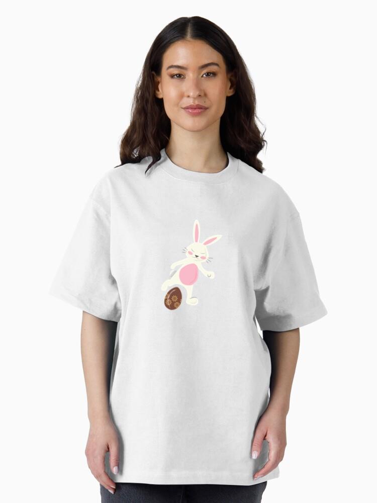 Soccer Rabbit Easter Egg Kick Oversized T-Shirt - Image 3