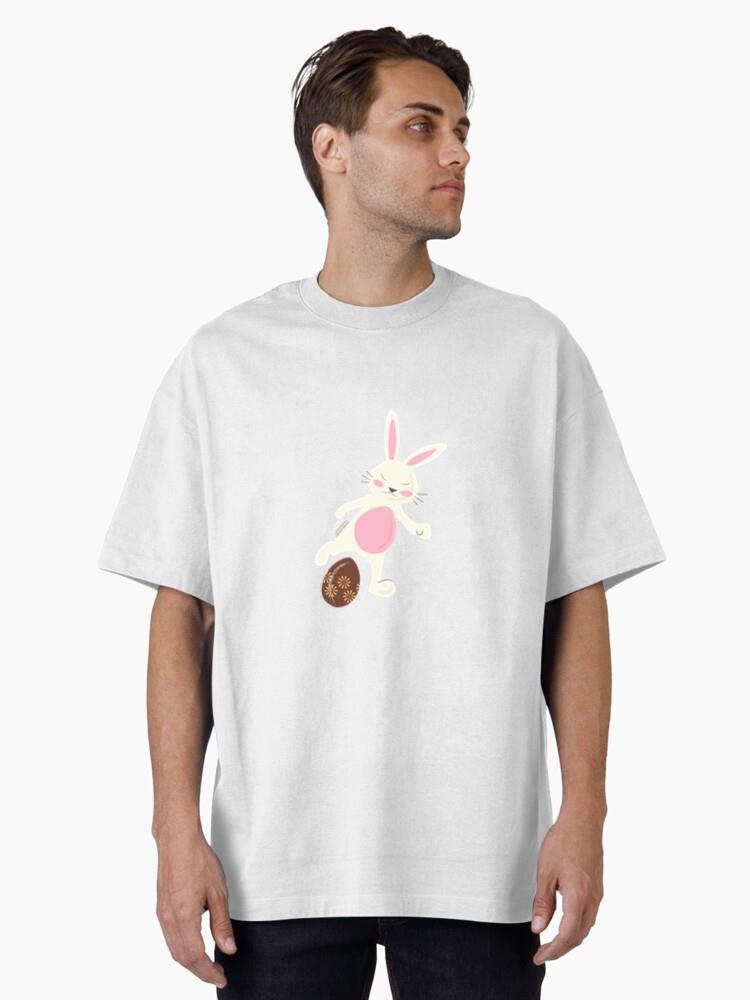 Soccer Rabbit Easter Egg Kick Oversized T-Shirt - Image 2