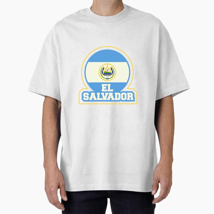 Soccer Sticker Allusive To El Salvador Oversized T-Shirt 