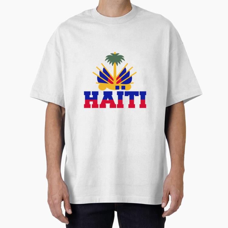 Soccer Sticker Allusive To Haiti Oversized T-Shirt 