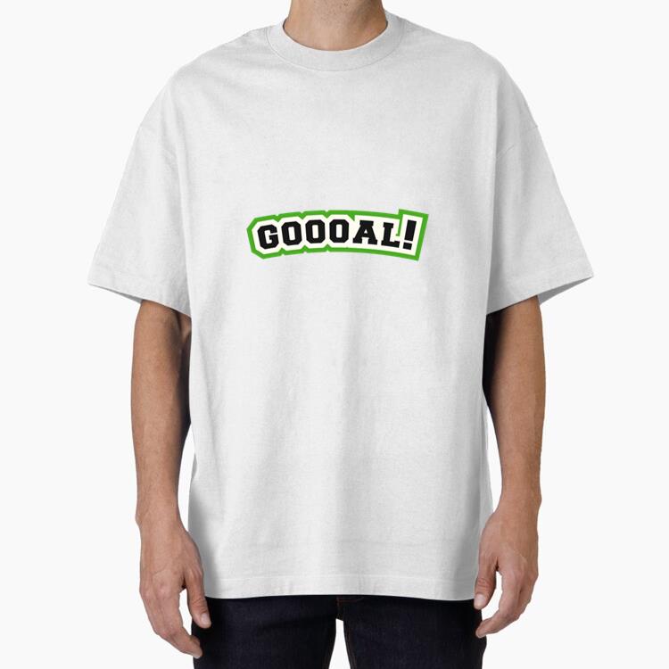 Soccer Sticker With The Word Goal Oversized T-Shirt 