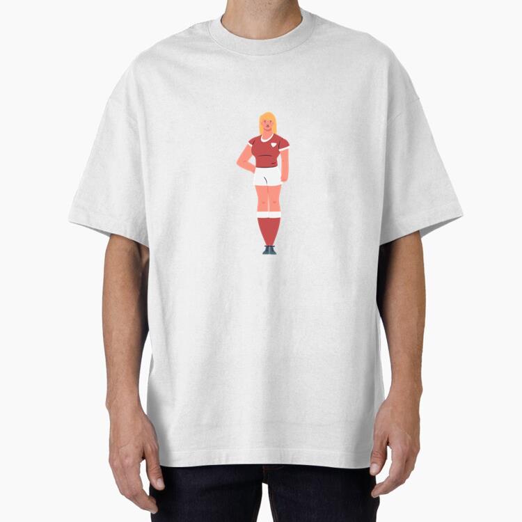 Soccer Woman Player Standing Oversized T-Shirt 