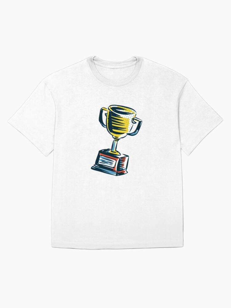 Sports Trophy Cup Hand Drawn Oversized T-Shirt - Image 4