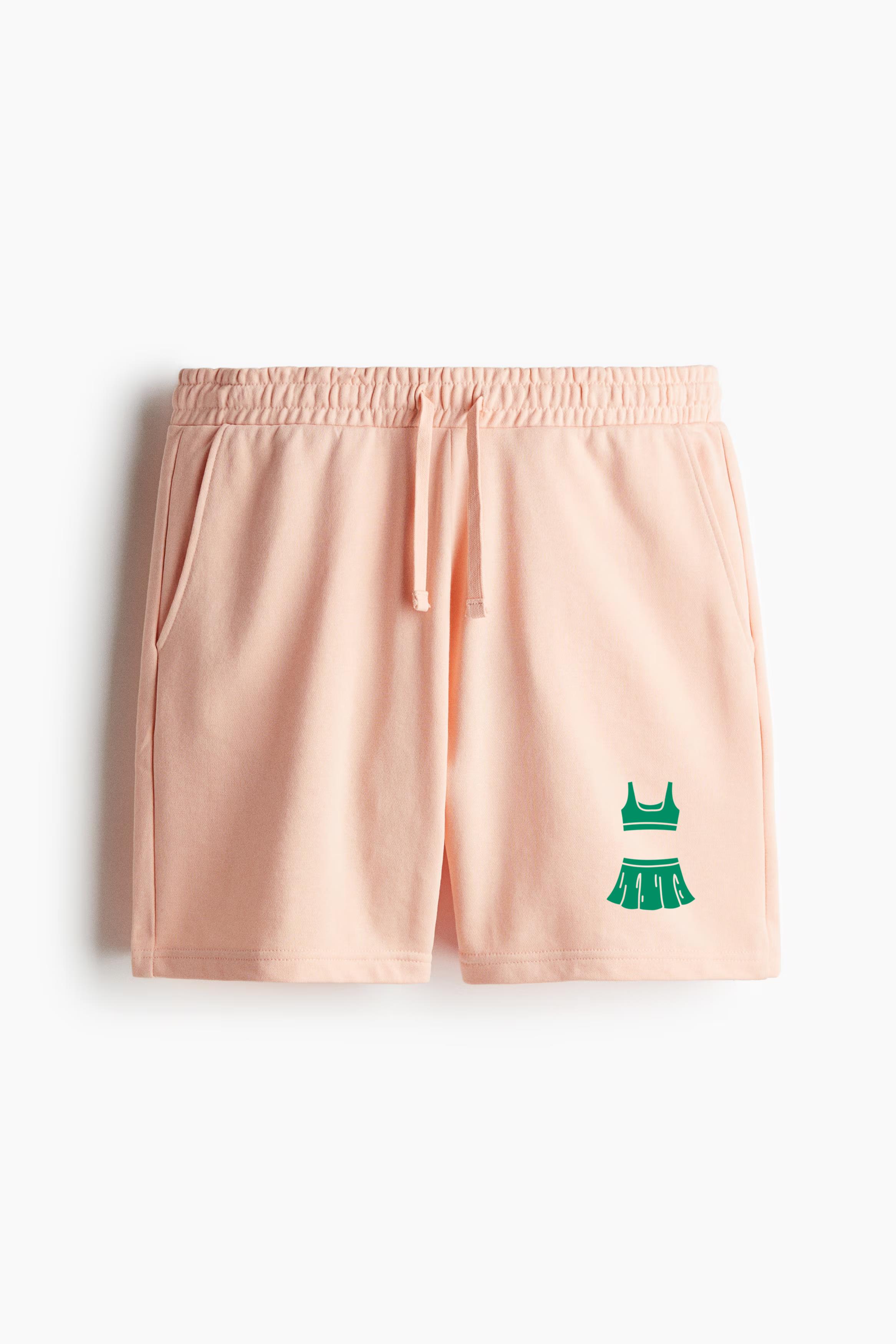 Tennis Female Uniform Cut Out Doodle Relaxed-Fit Shorts - Image 3
