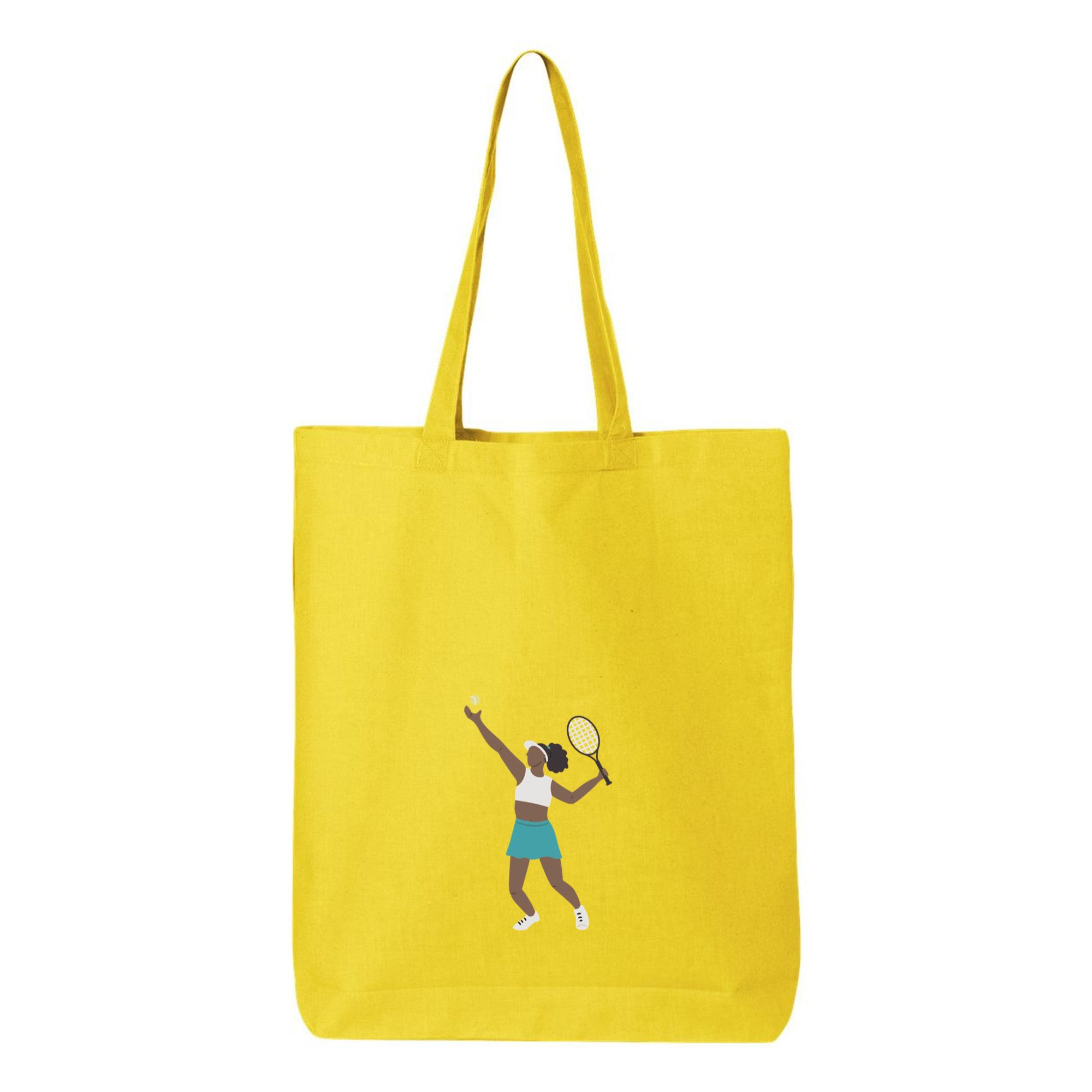 Tennis Player With A Racquet And A Racket Canvas Tote Bag - Image 4