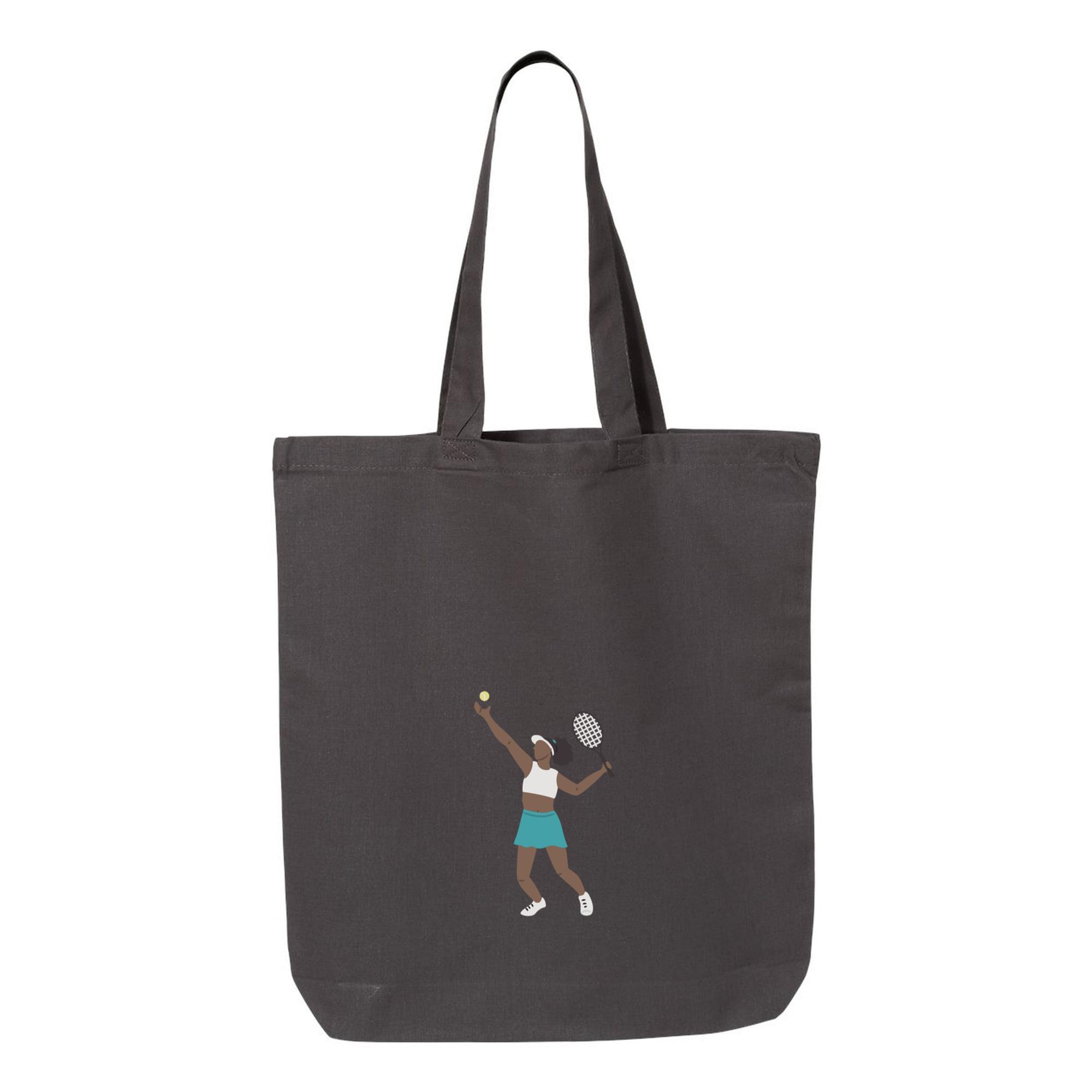 Tennis Player With A Racquet And A Racket Canvas Tote Bag - Image 3