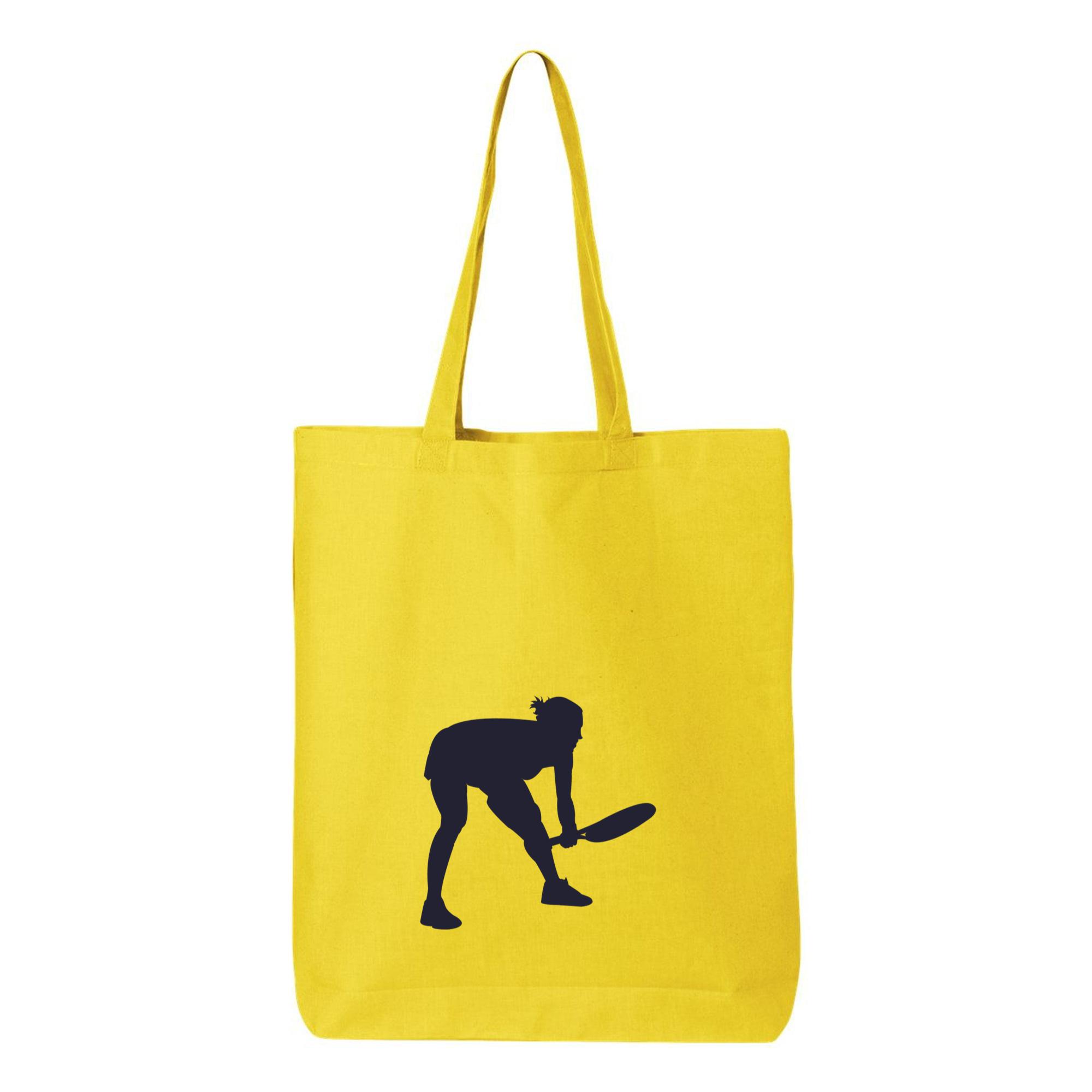 Tennis Player Woman Silhouette Canvas Tote Bag - Image 4