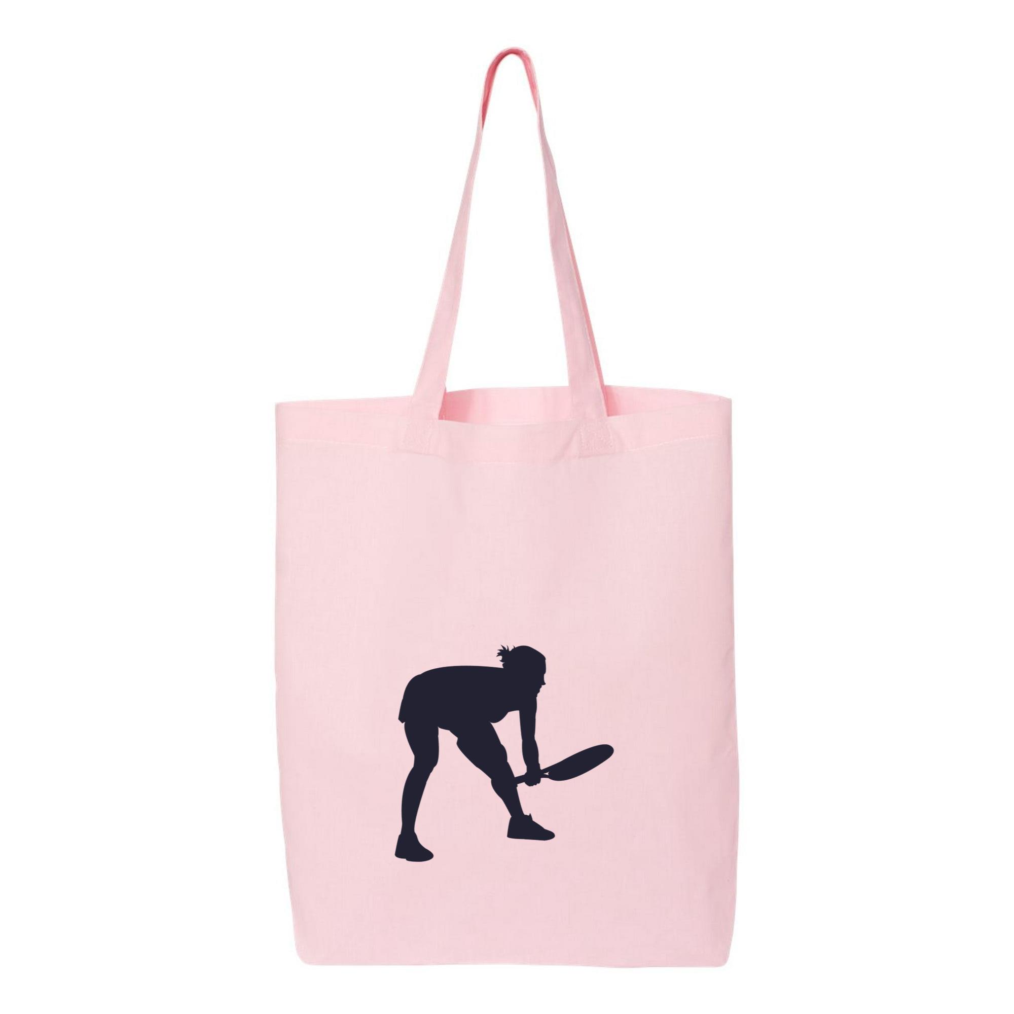 Tennis Player Woman Silhouette Canvas Tote Bag - Image 2