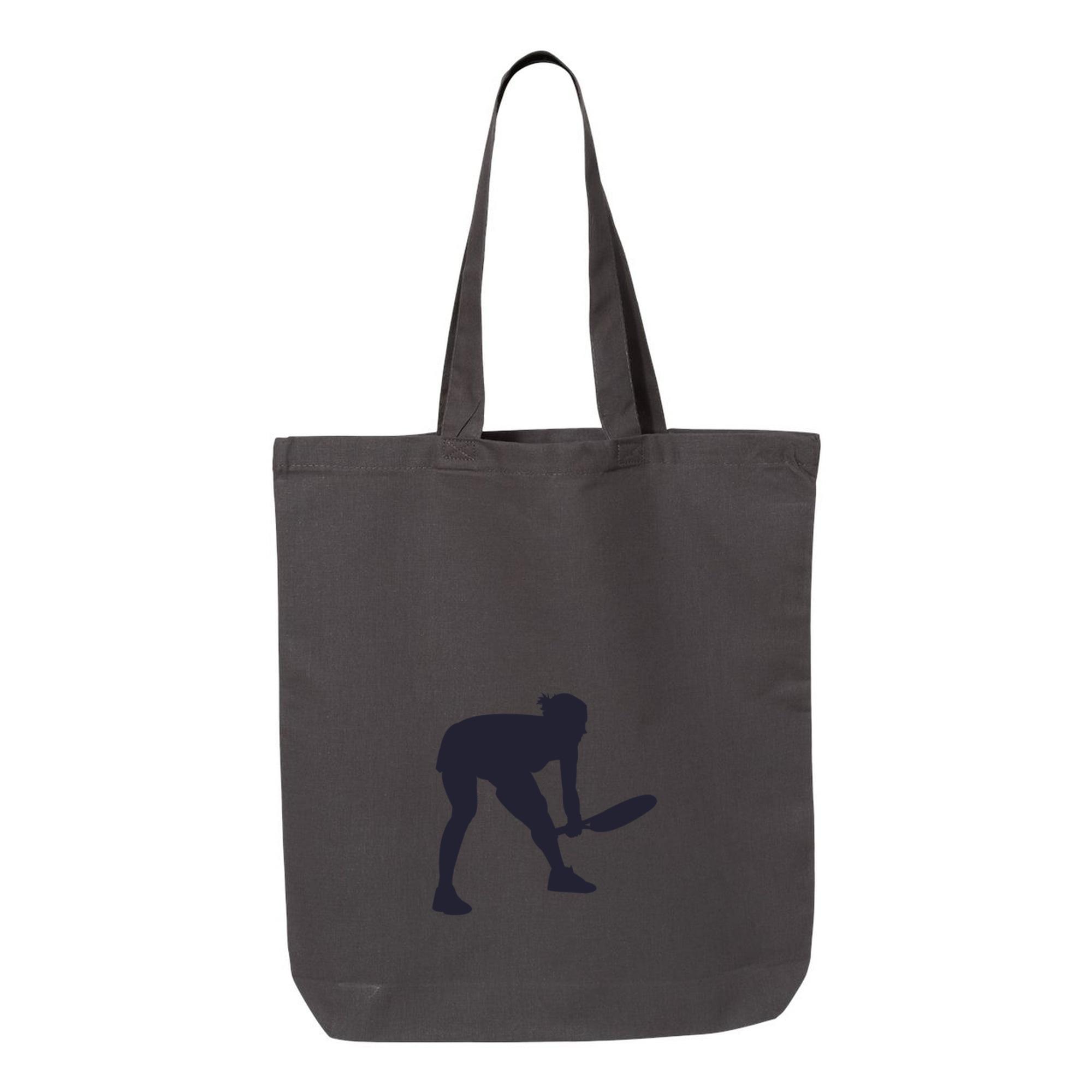 Tennis Player Woman Silhouette Canvas Tote Bag - Image 3