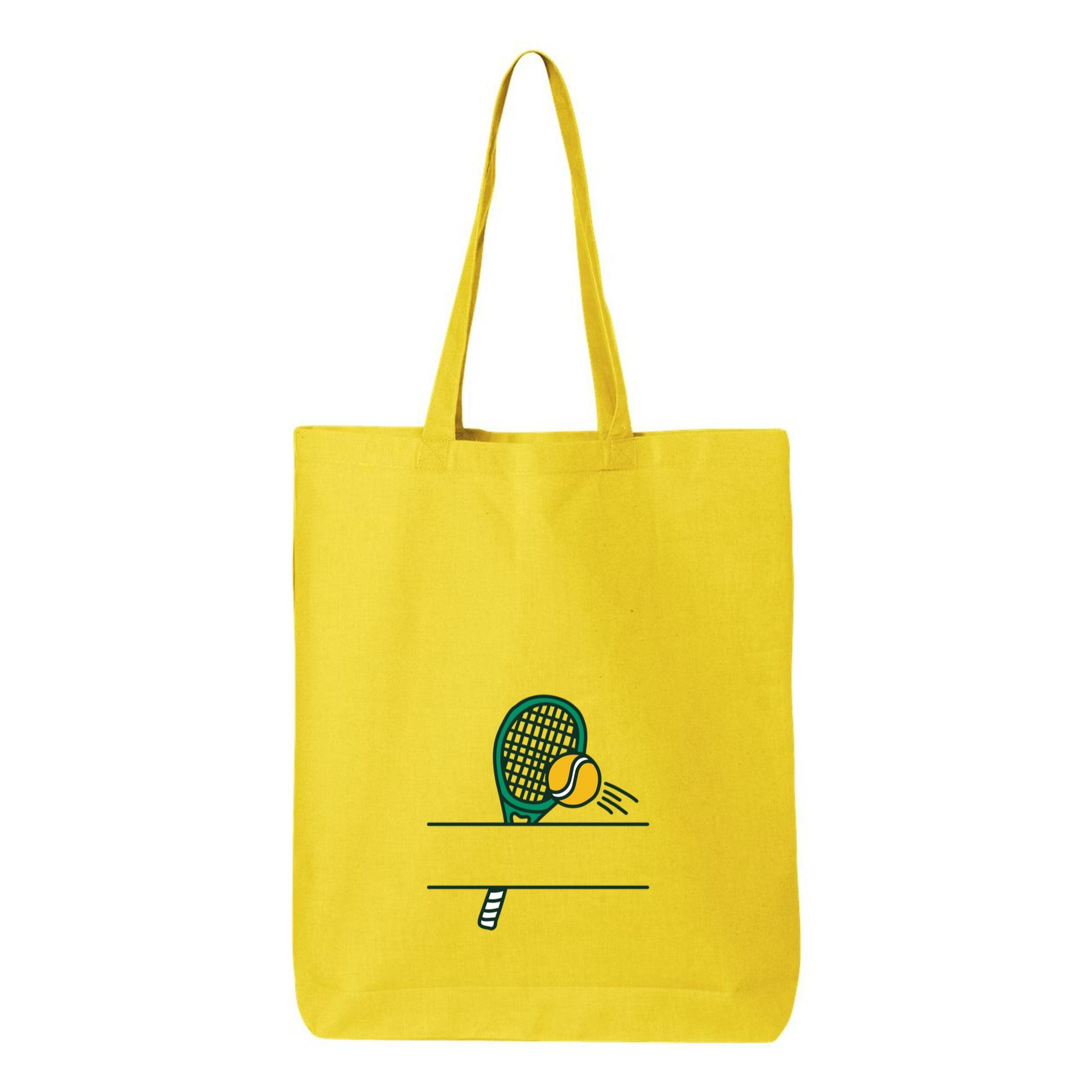 Tennis Racket And Ball Label Canvas Tote Bag - Image 4