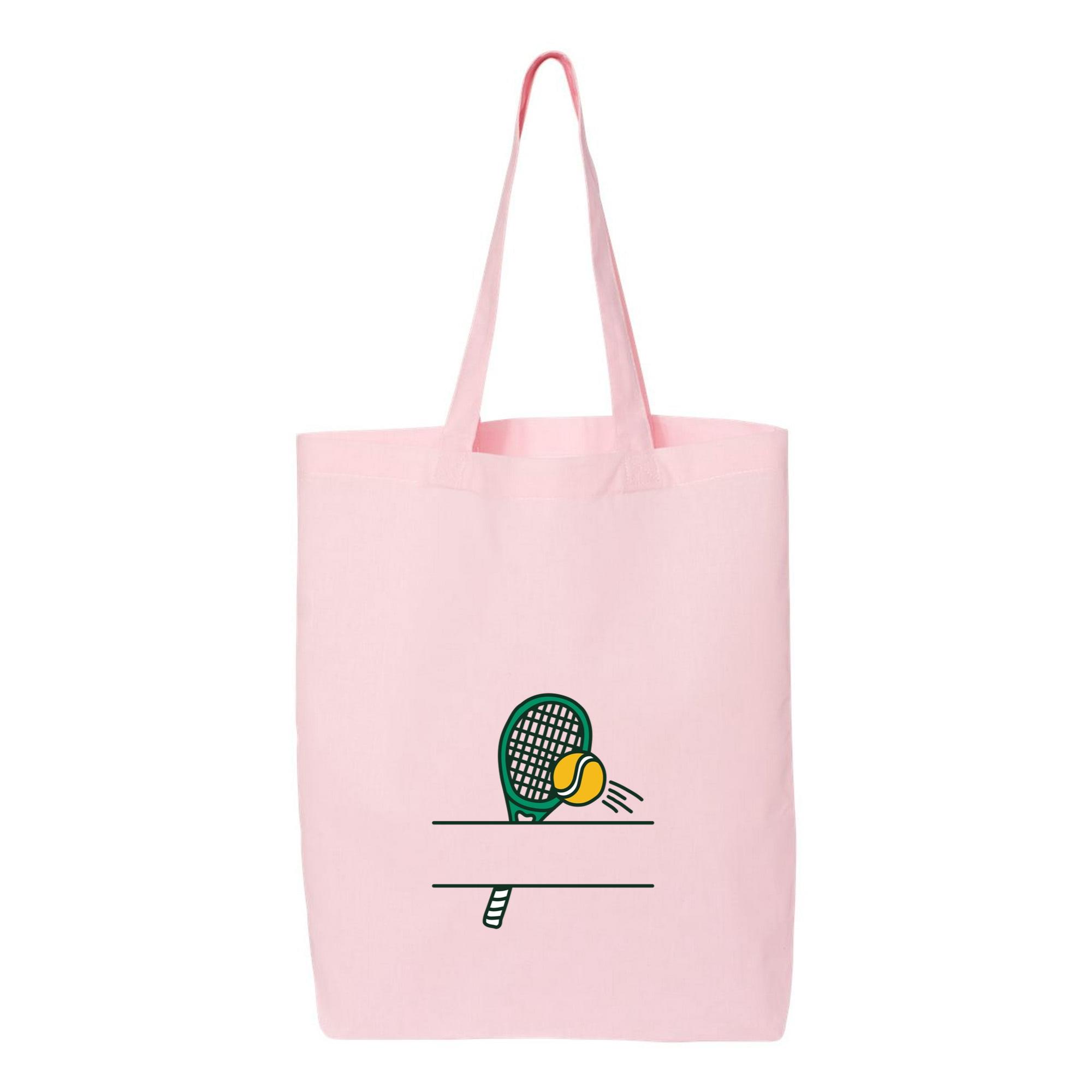 Tennis Racket And Ball Label Canvas Tote Bag - Image 2