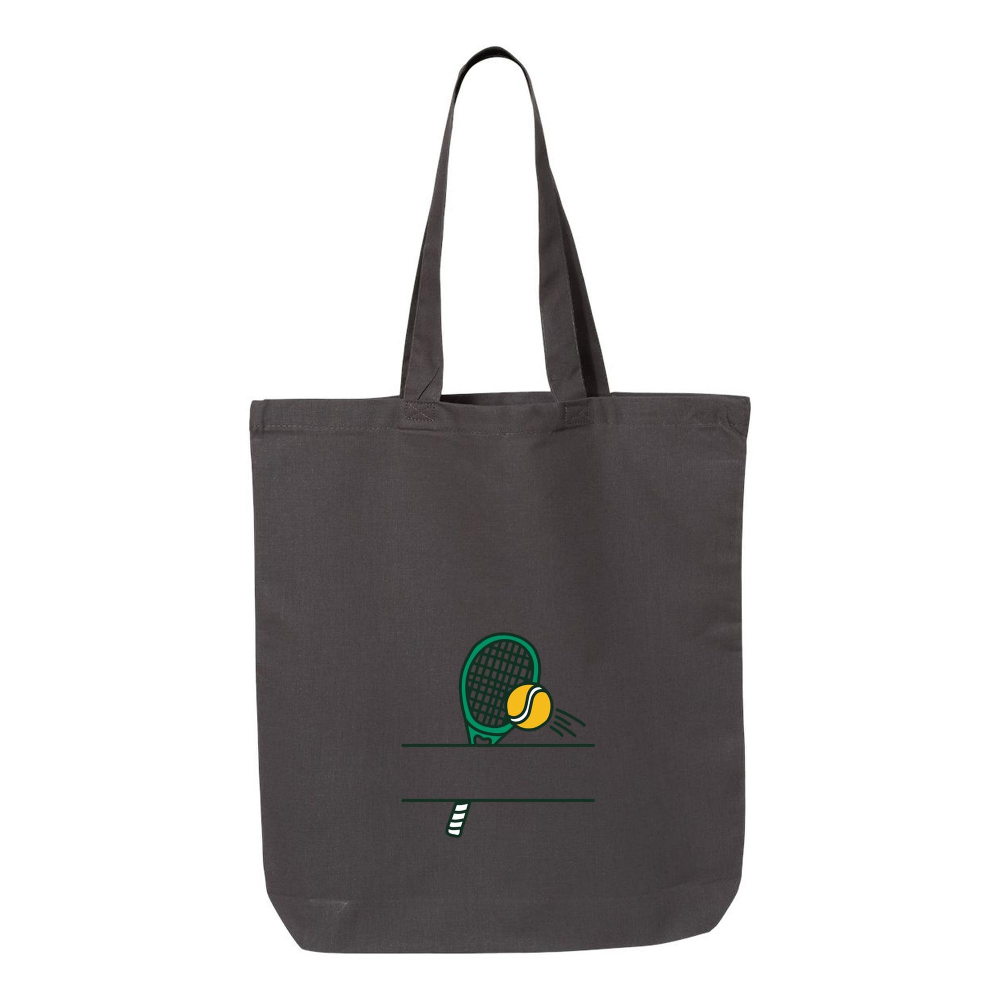 Tennis Racket And Ball Label Canvas Tote Bag - Image 3