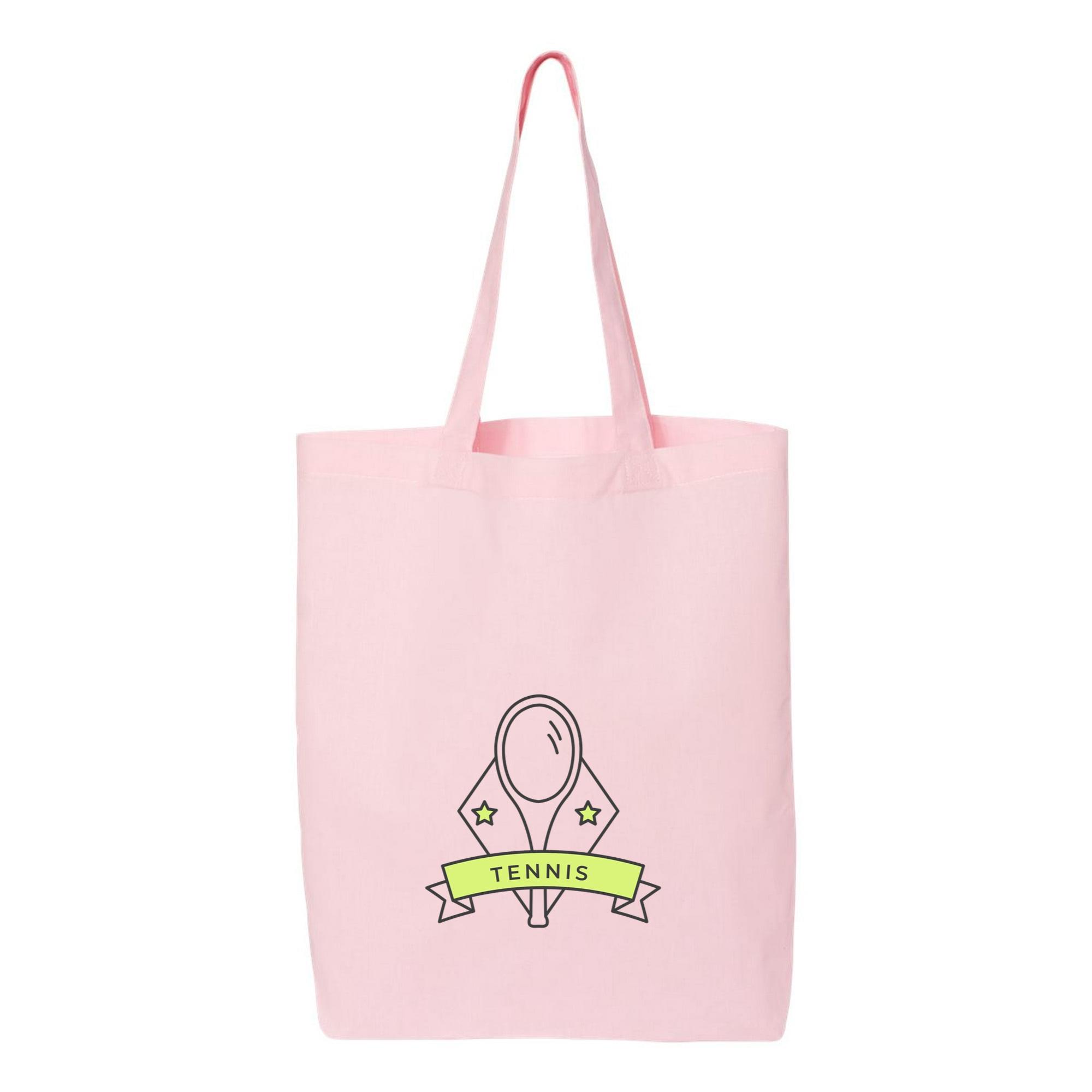 Tennis Racket Star Colored Badge Sticker Canvas Tote Bag - Image 2