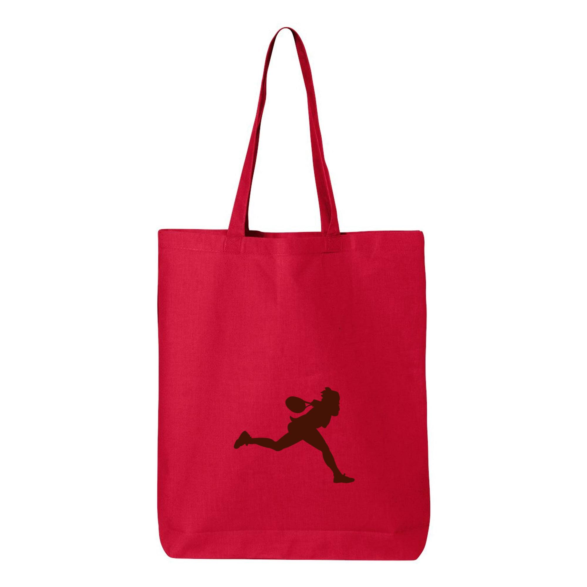 Tennis Shot White Sport Canvas Tote Bag 