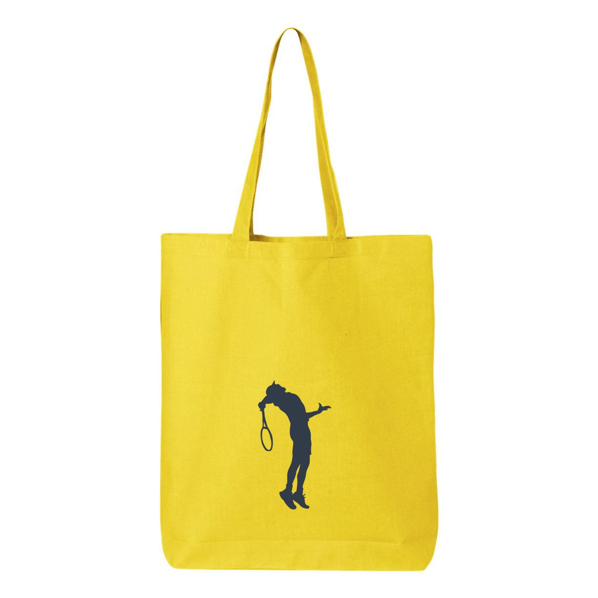Tennis Sport Man Silhouette Canvas Tote Bag - Image 4