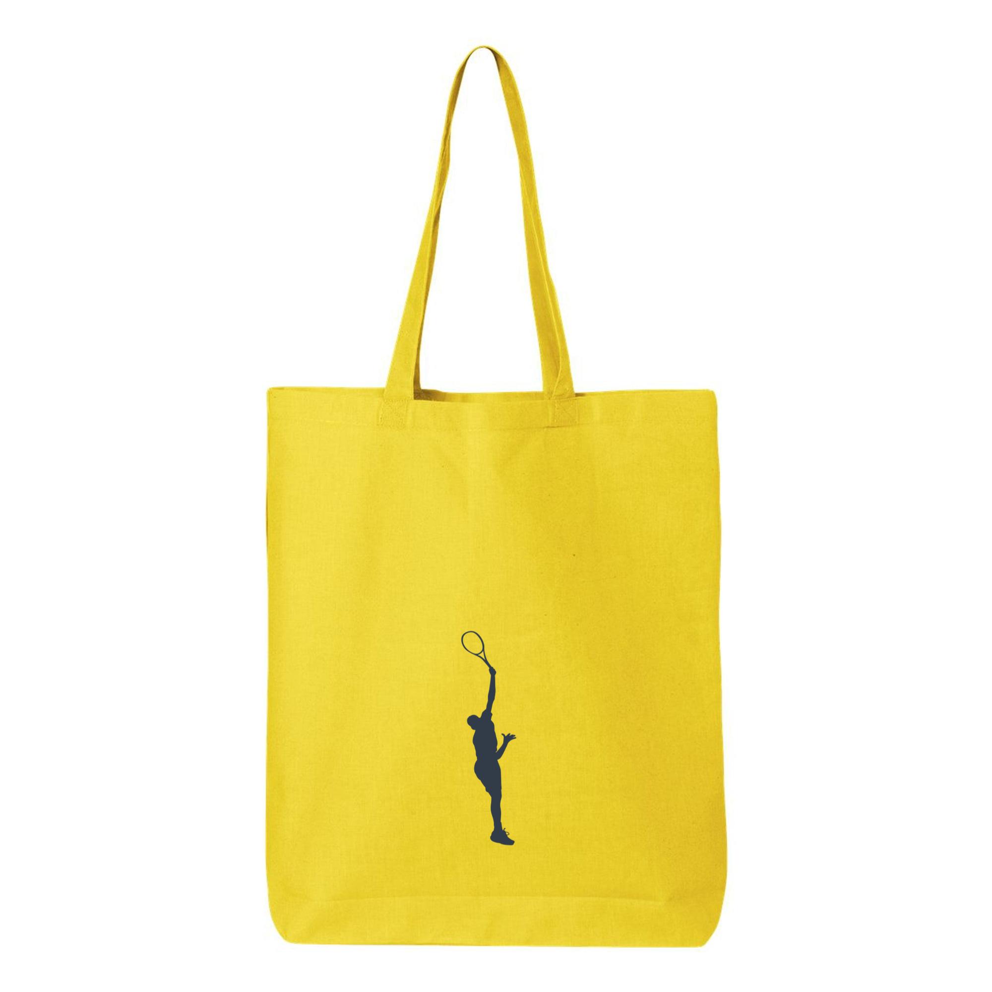 Tennis Sport People Man Silhouette Canvas Tote Bag - Image 4