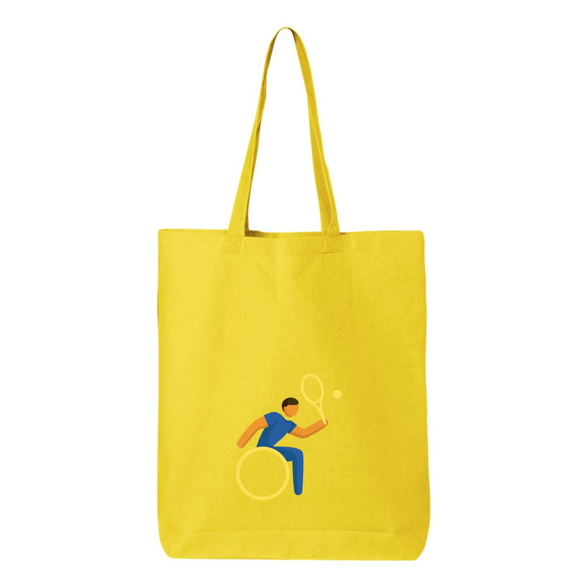 Wheelchair Tennis Pictogram Canvas Tote Bag - Image 4