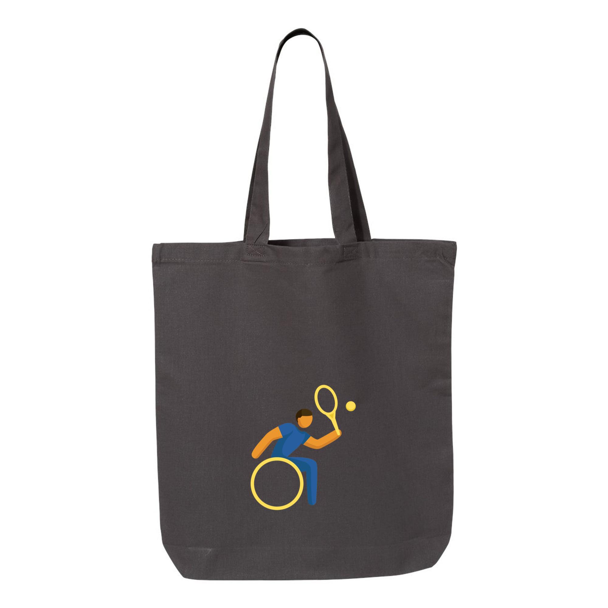 Wheelchair Tennis Pictogram Canvas Tote Bag - Image 3