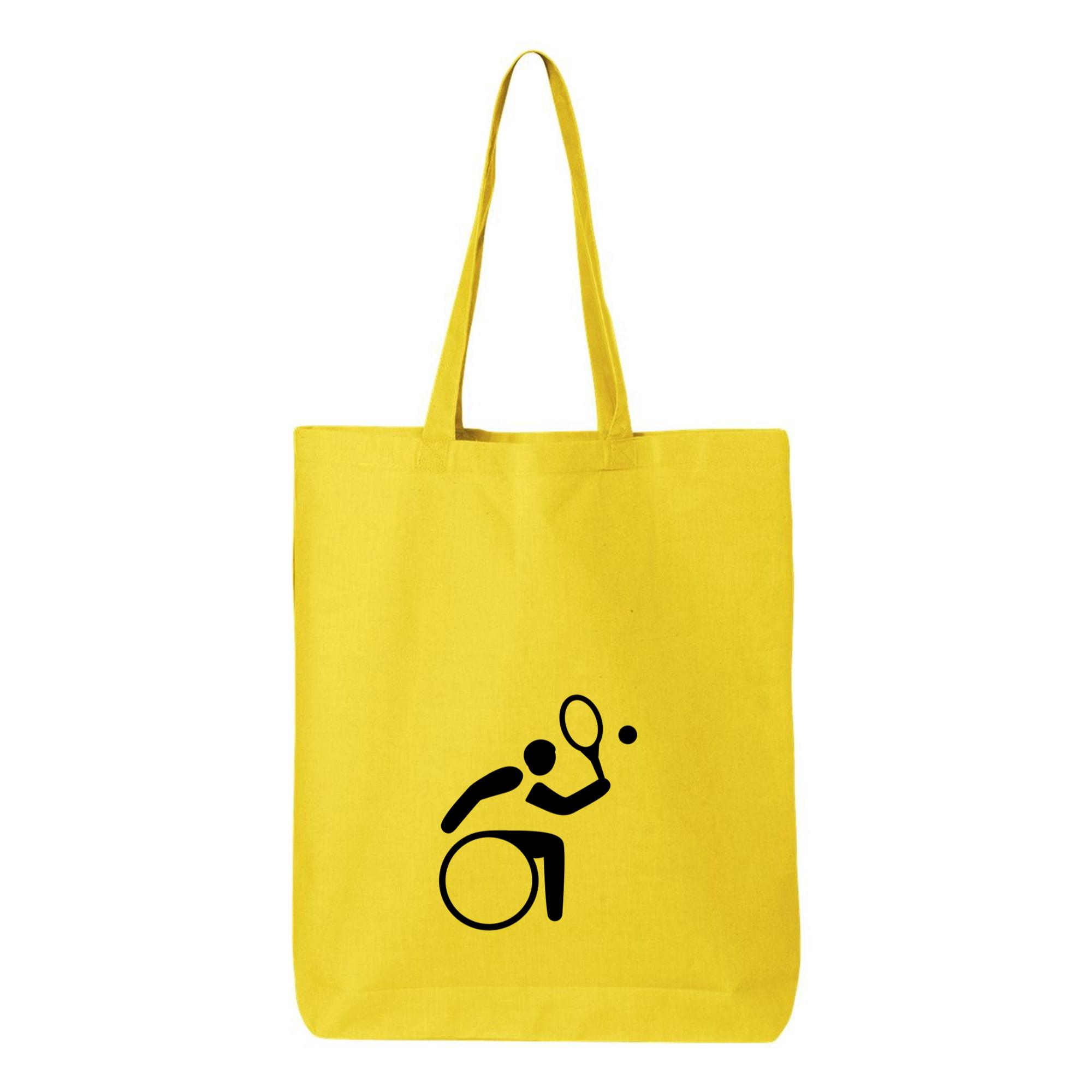 Wheelchair Tennis Silhouette Canvas Tote Bag - Image 4