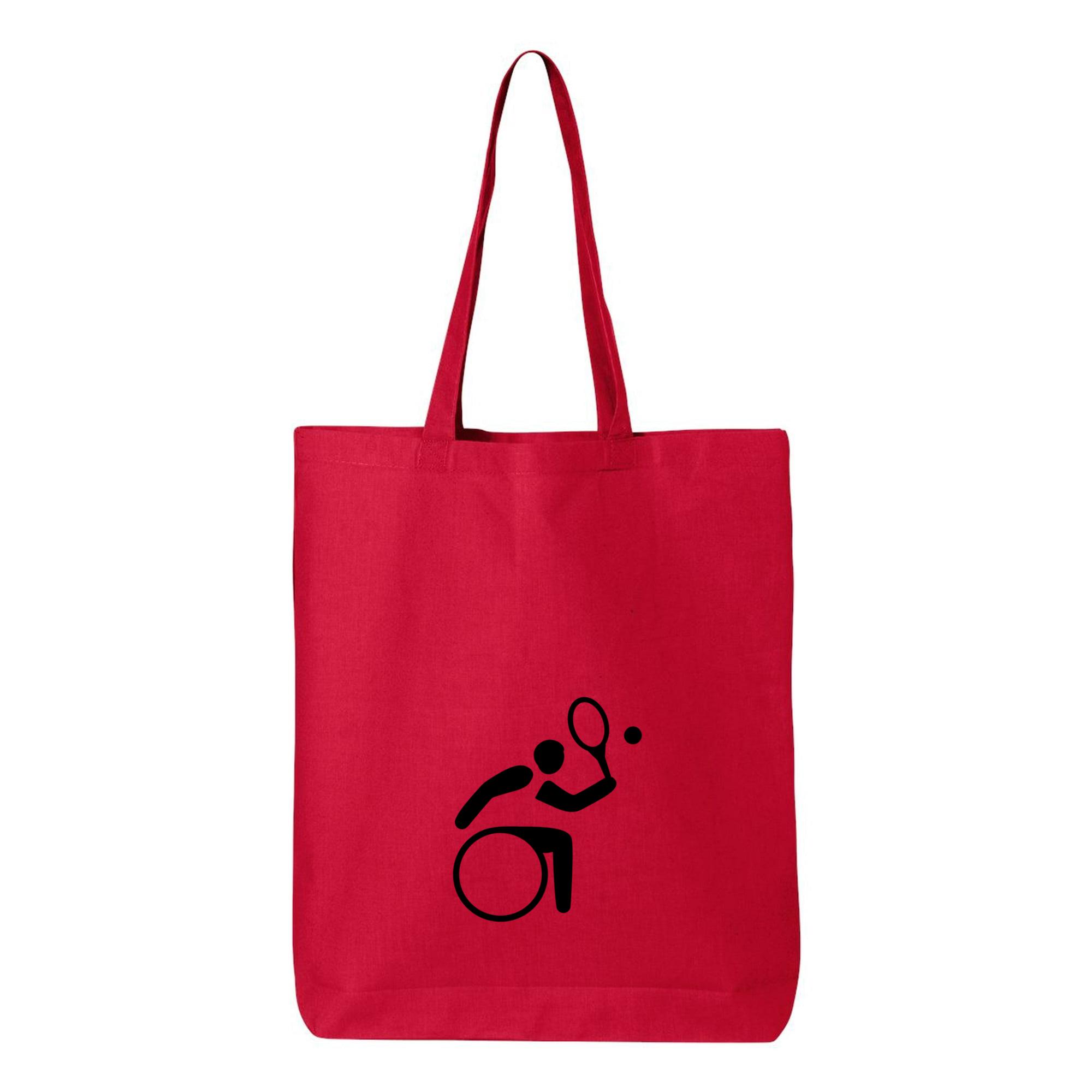 Wheelchair Tennis Silhouette Canvas Tote Bag 
