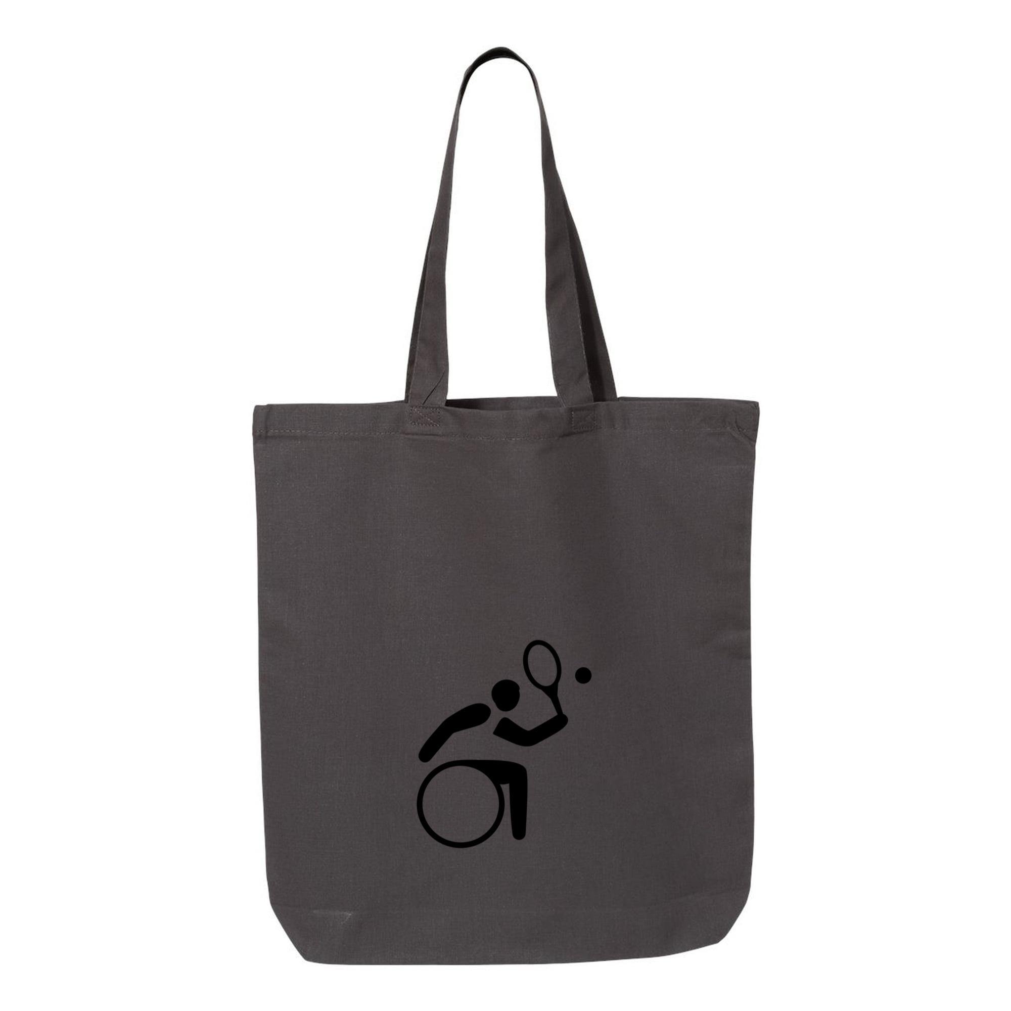 Wheelchair Tennis Silhouette Canvas Tote Bag - Image 3
