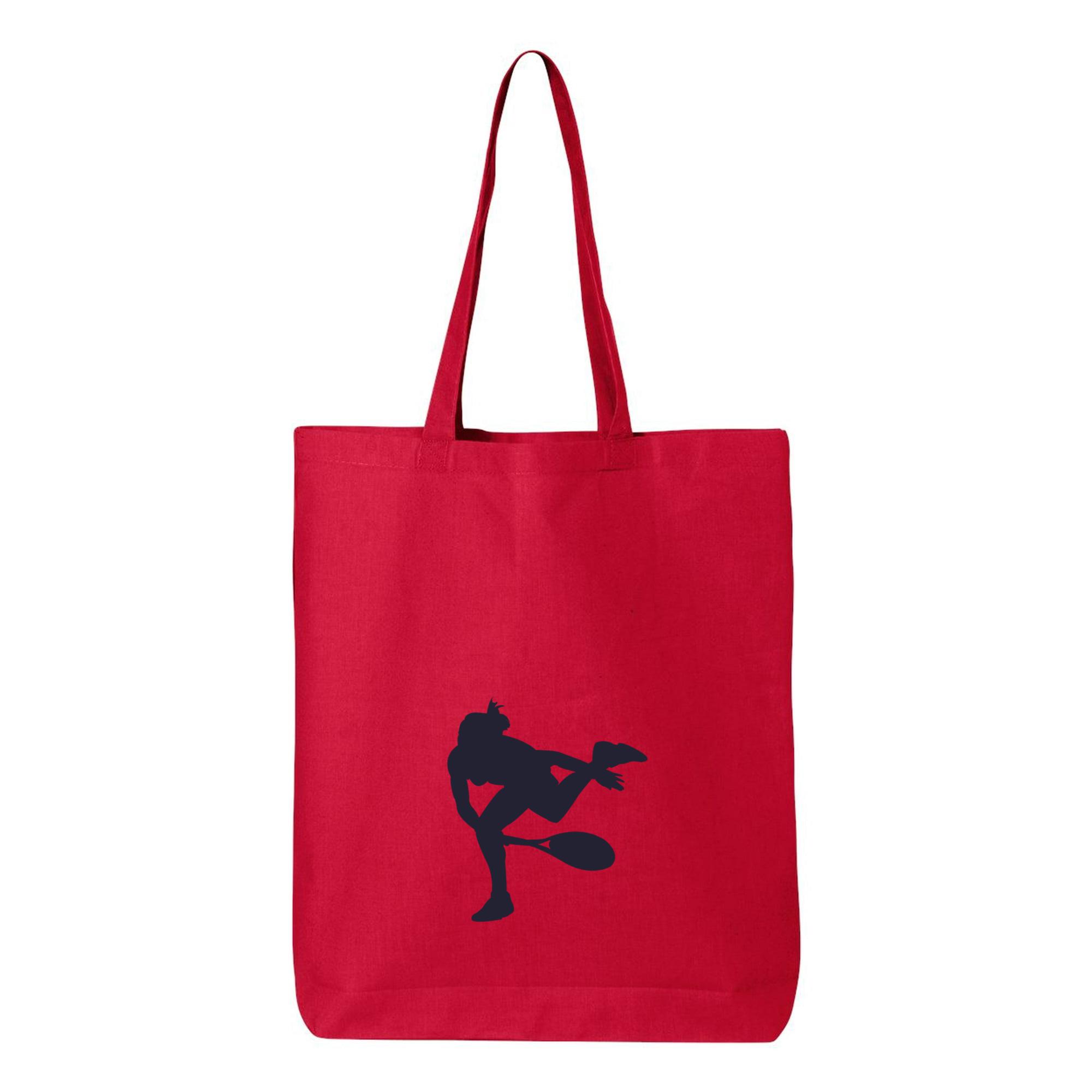 Woman Playing Tennis Silhouette  Canvas Tote Bag 