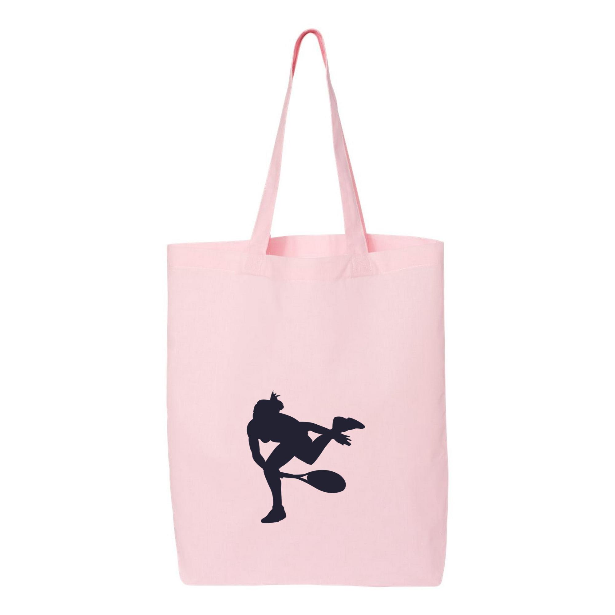 Woman Playing Tennis Silhouette Canvas Tote Bag - Image 2