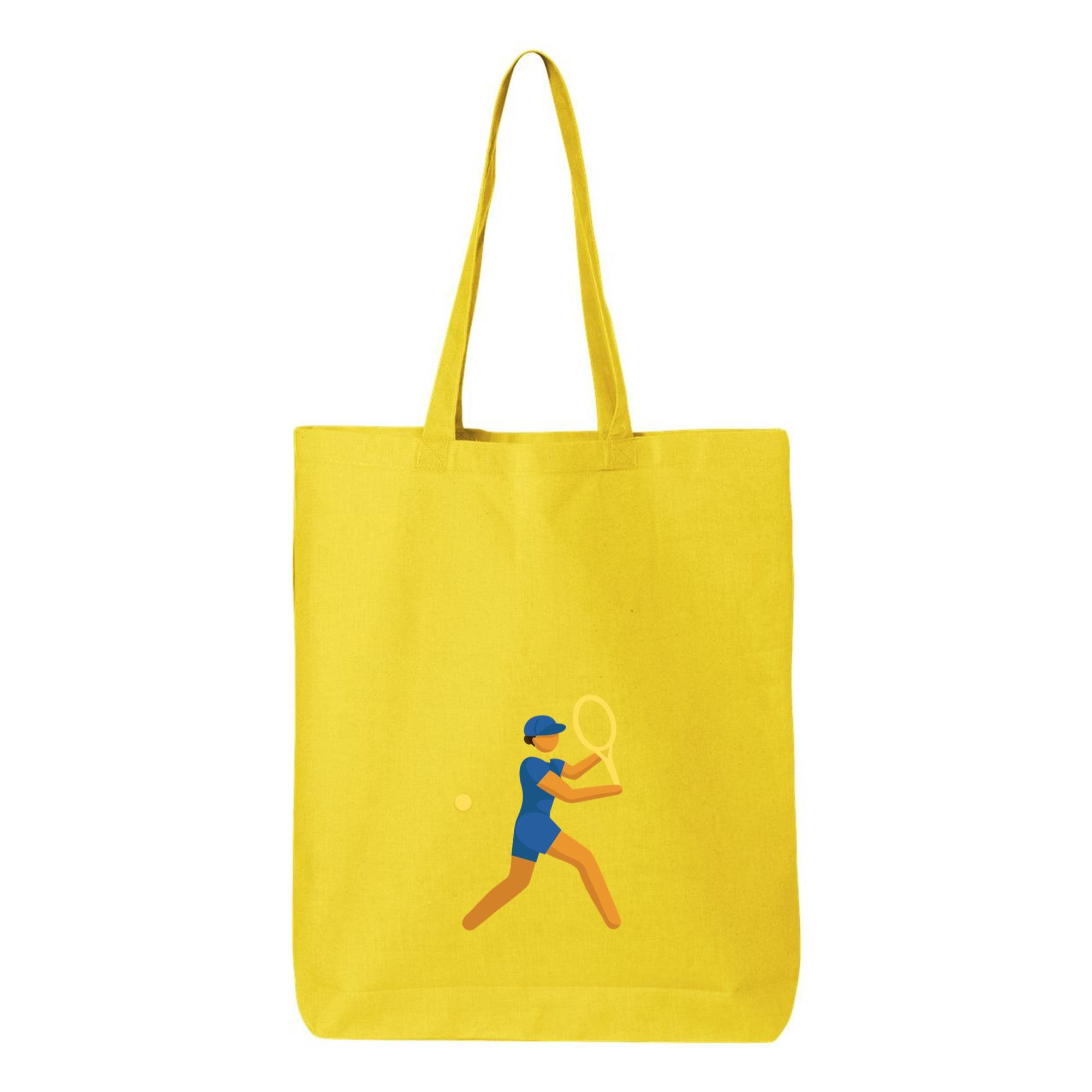 Woman Playing Tennis Sport Pictogram Canvas Tote Bag - Image 4