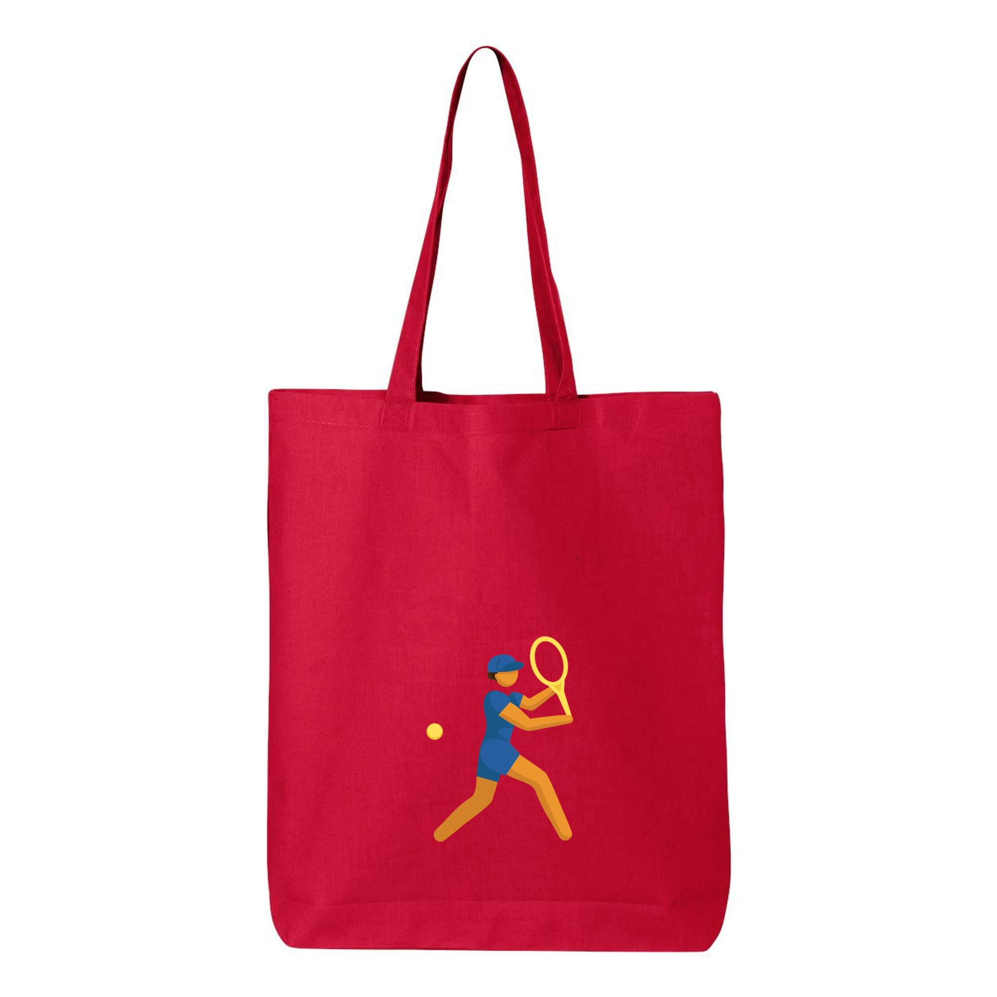 Woman Playing Tennis Sport Pictogram Canvas Tote Bag 