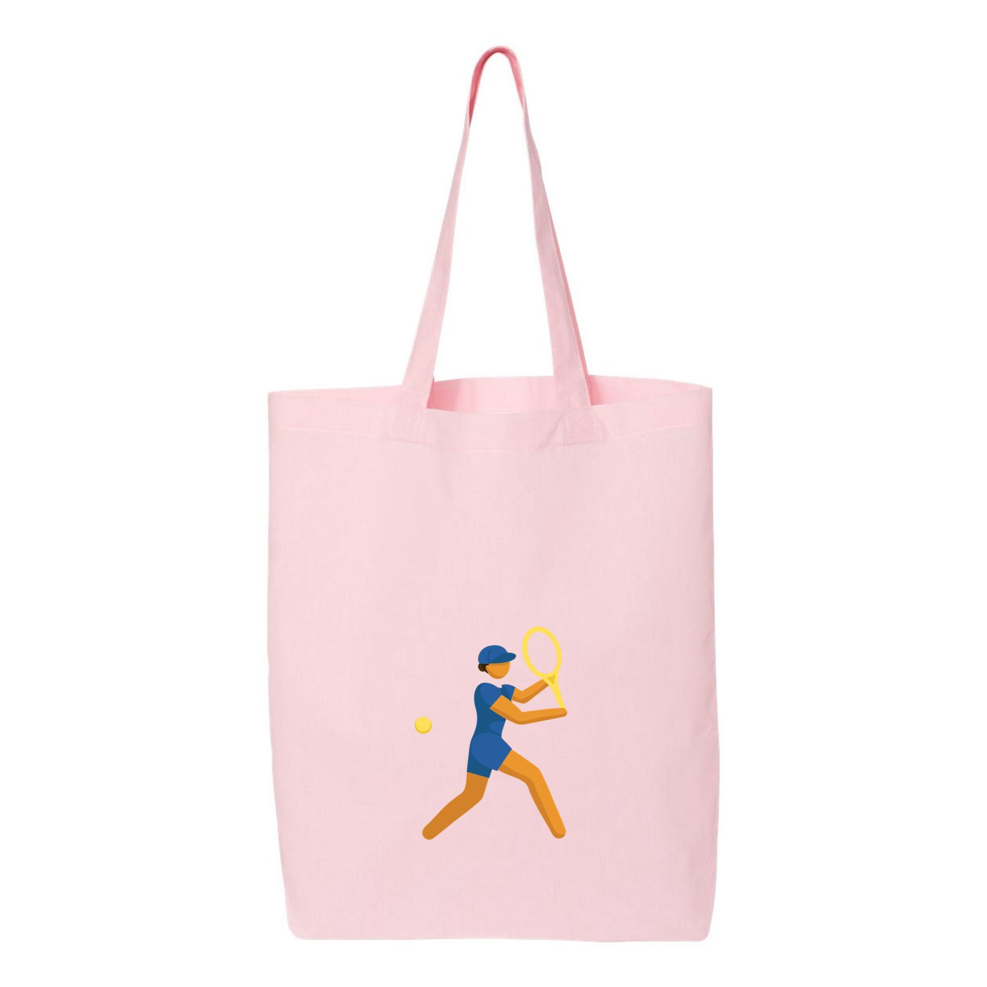 Woman Playing Tennis Sport Pictogram Canvas Tote Bag - Image 2