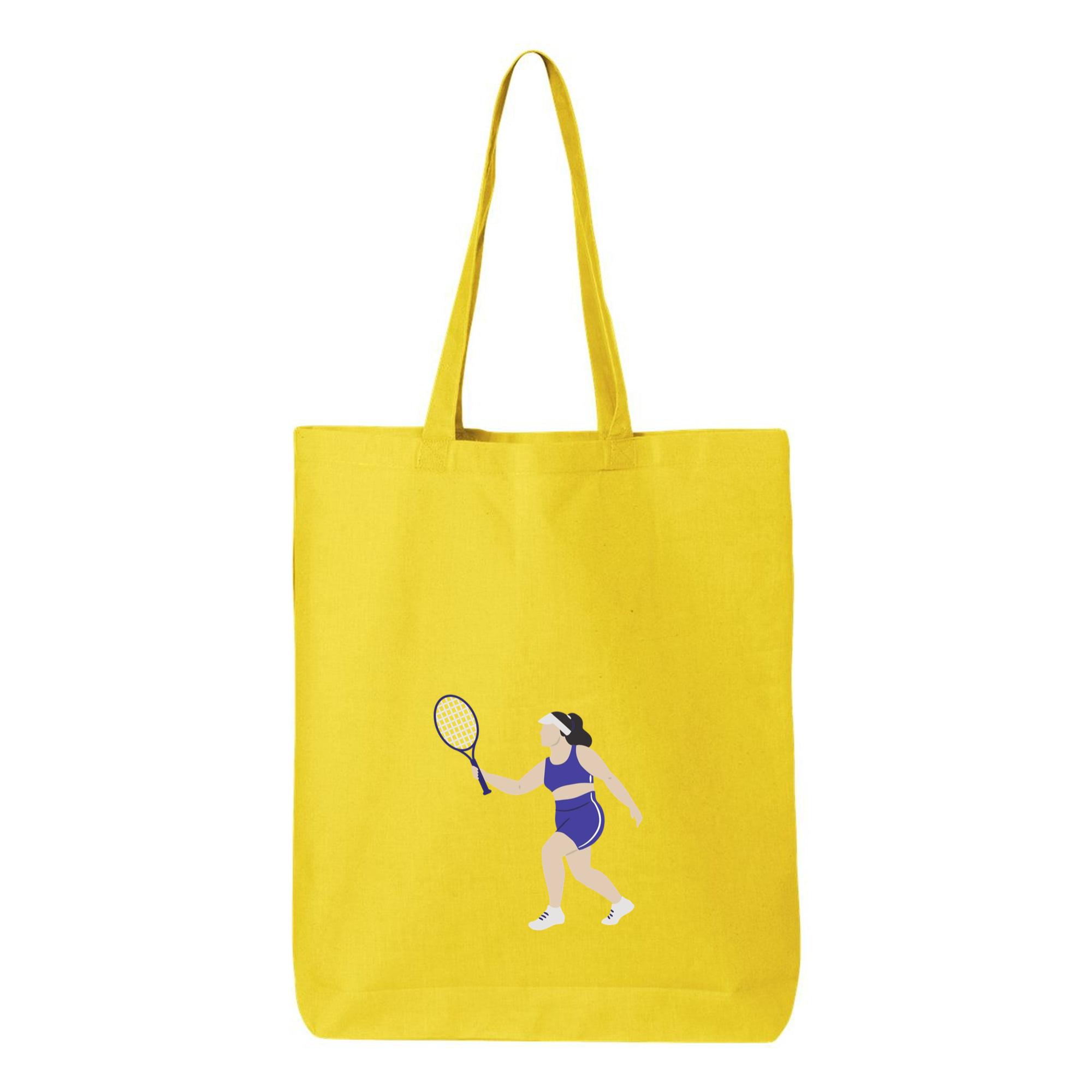 Woman Playing Tennis With A Racquet Canvas Tote Bag - Image 4