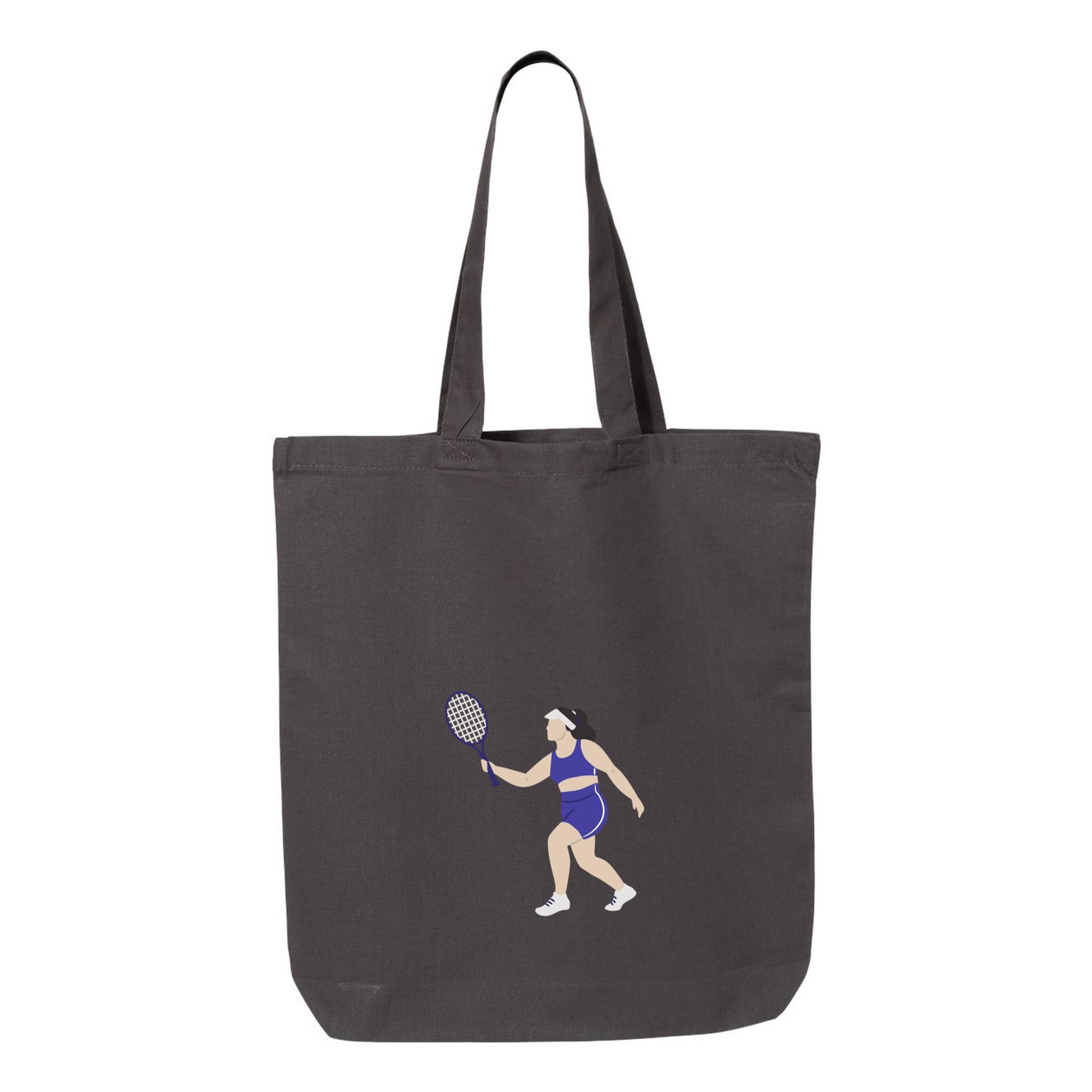 Woman Playing Tennis With A Racquet Canvas Tote Bag - Image 3