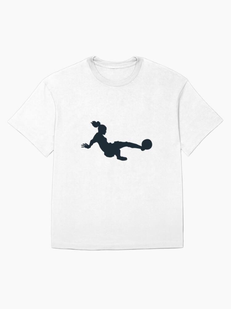 Woman Soccer Player Tackling Silhouette Oversized T-Shirt - Image 4