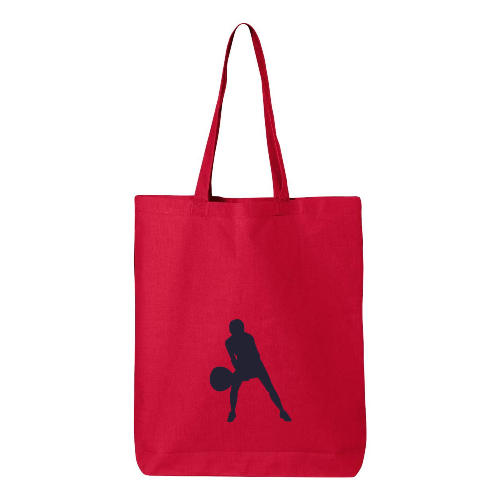 Woman Tennis Player Silhouette Canvas Tote Bag 