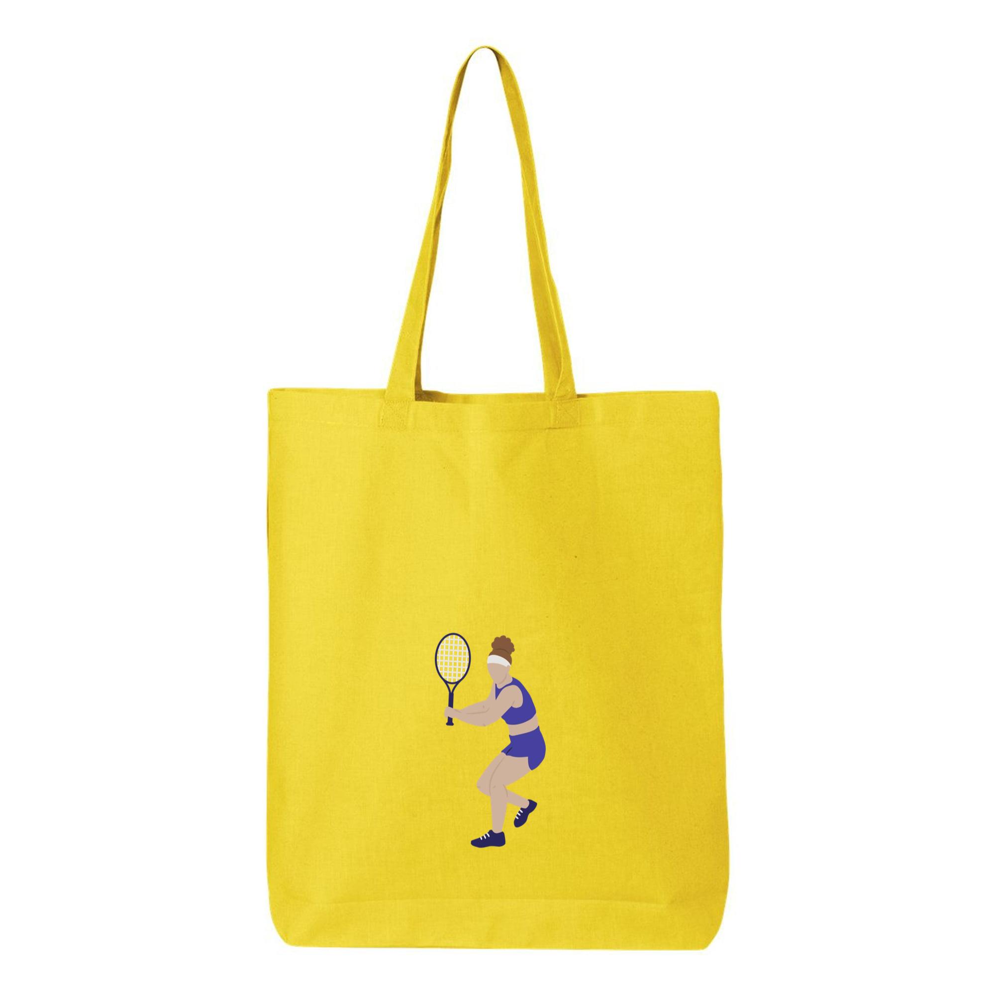 Woman With A Tennis Racket In Her Hands Canvas Tote Bag - Image 4