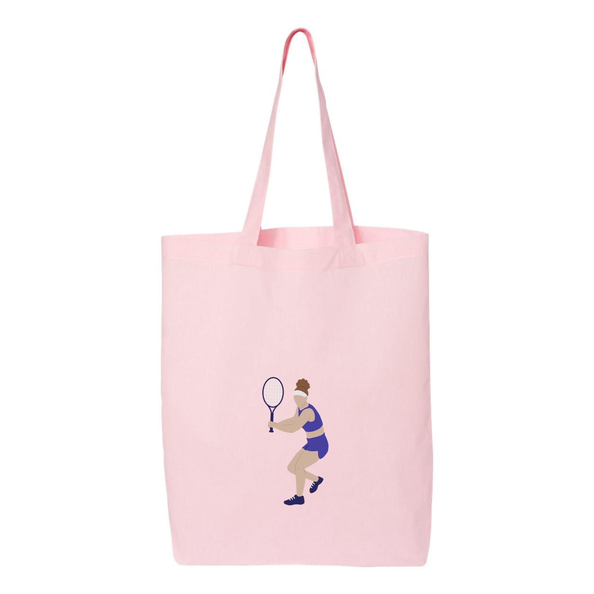 Woman With A Tennis Racket In Her Hands Canvas Tote Bag - Image 2