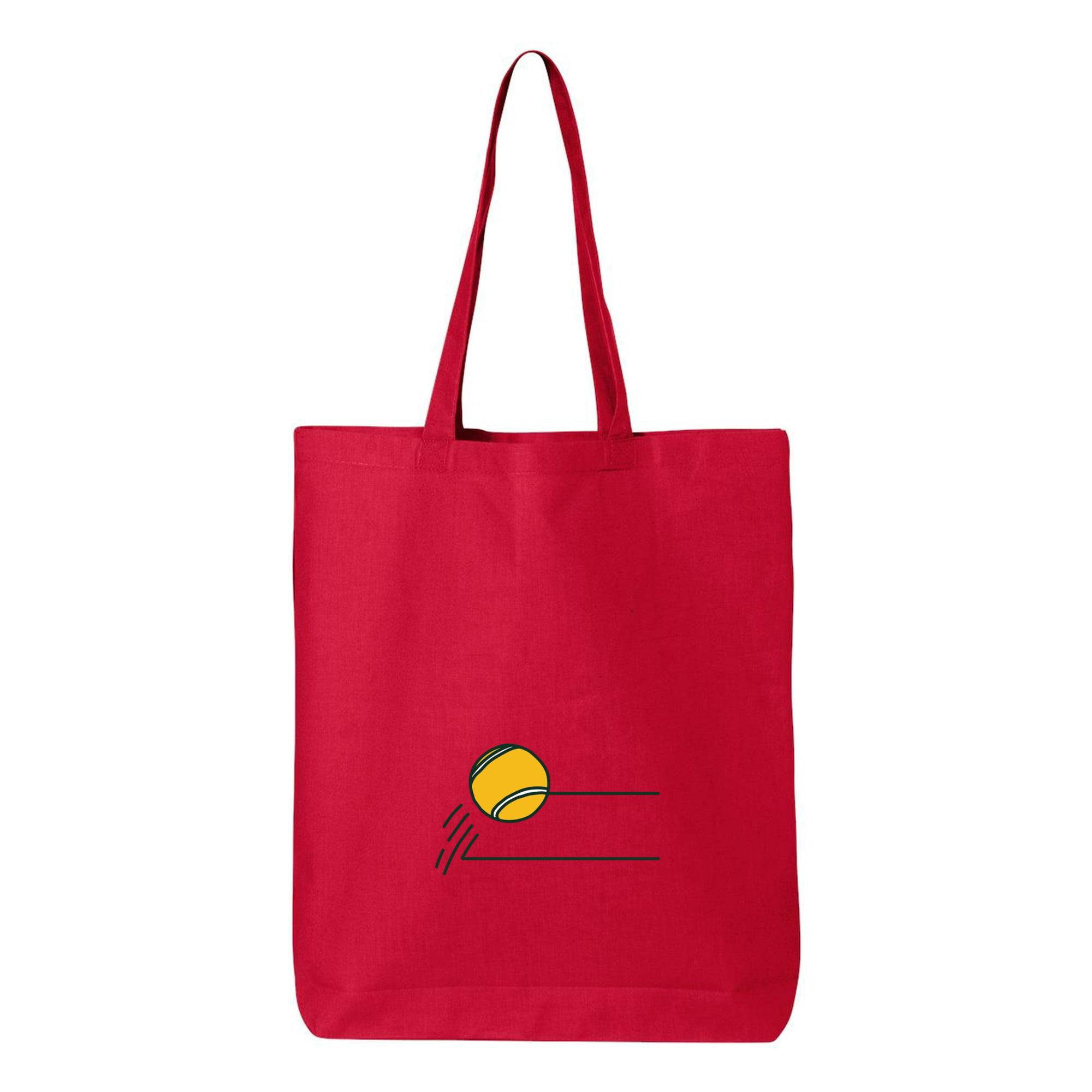 Yellow And Green Tennis Ball Logo Canvas Tote Bag 