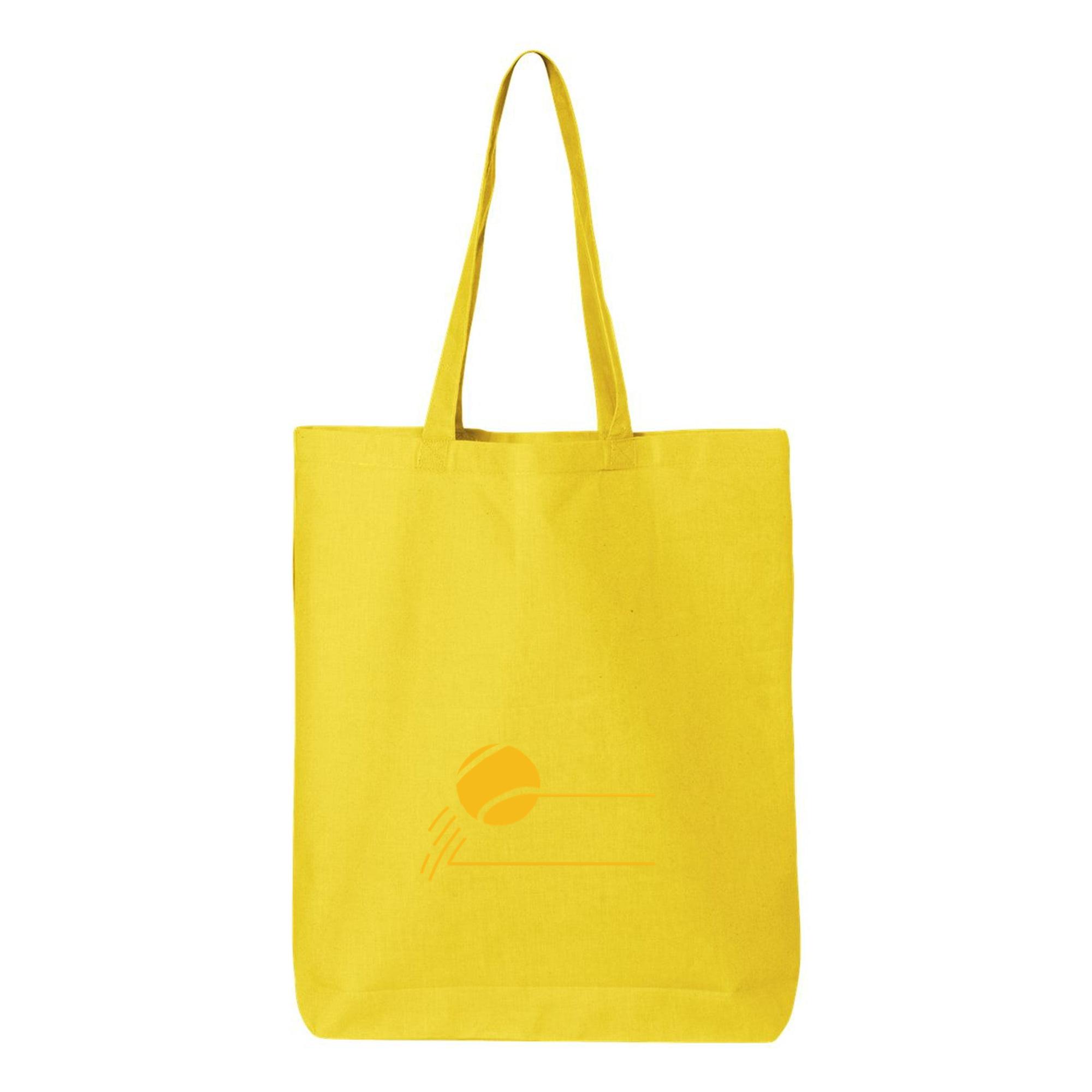 Yellow Tennis Ball Badge Canvas Tote Bag - Image 4