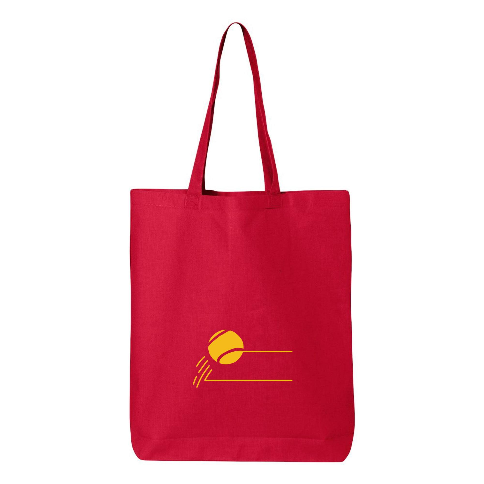 Yellow Tennis Ball Badge Canvas Tote Bag 