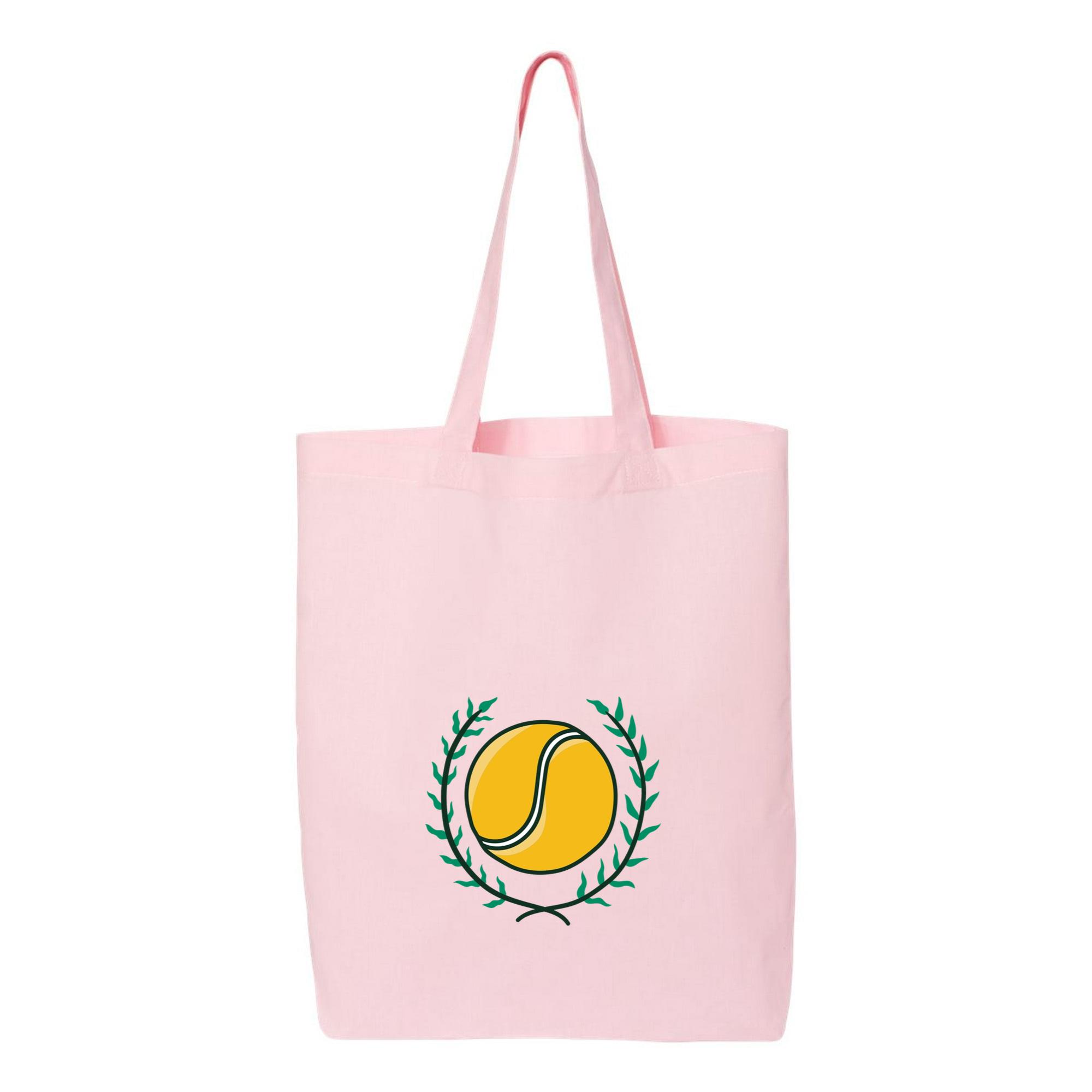 Yellow Tennis Ball Surrounded By A Laurel Wreath Canvas Tote Bag - Image 2
